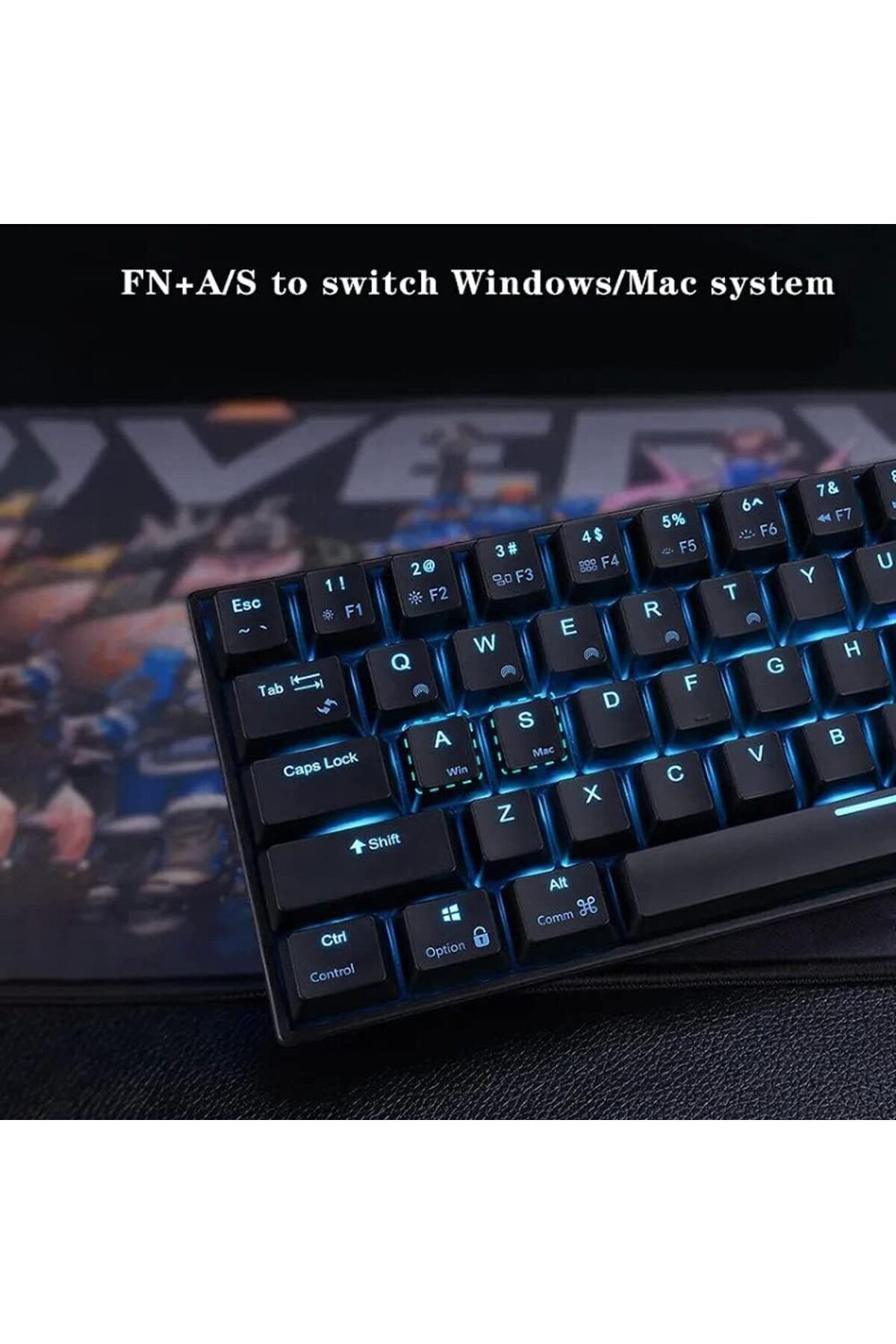 COOYA-RK836 Gaming Keyboard, 71-Key USB Wired Mechanical Keyboard for PC 6