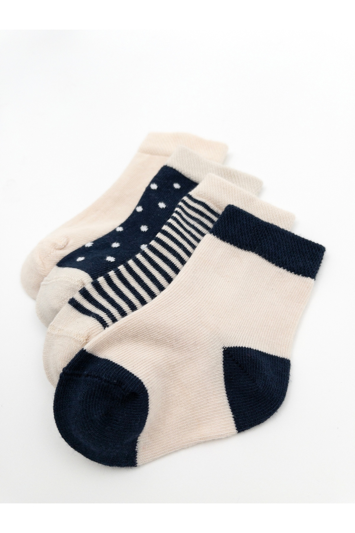 KARAMİLA 4'lü Organik Bebek Çorap Dikişsiz Lacivert (12-24 SİLİKON TABANLIDIR)/ Yenidoğan Organik Çorap fotoğrafı 2 (önizleme)