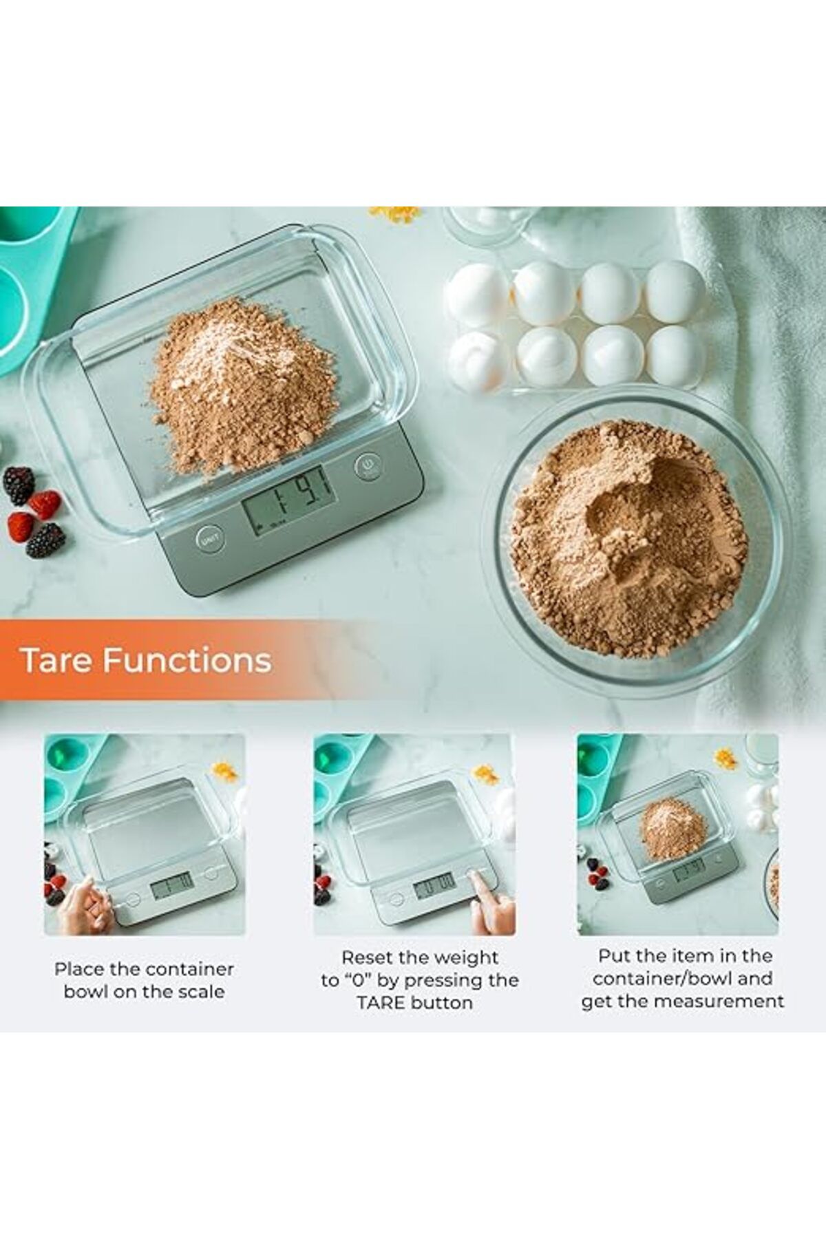 Geepas-Digital Kitchen Scale, White, GKS46507UK 6
