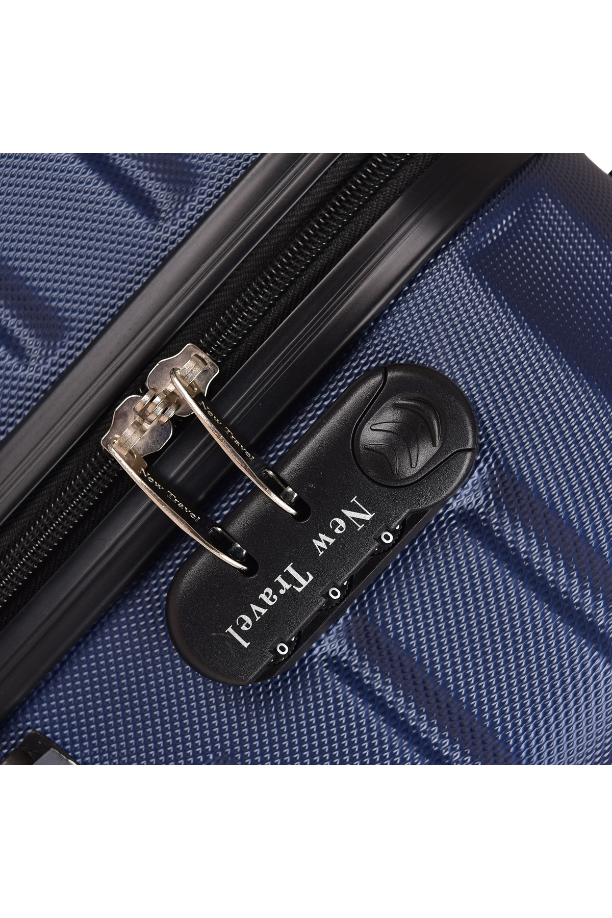 New Travel-مجموعة حقائب سفر صلبة، حقيبة سفر بعجلات من مادة ABS، مع قفل مركب و4 عجلات NT802/3P-أزرق داكن 7