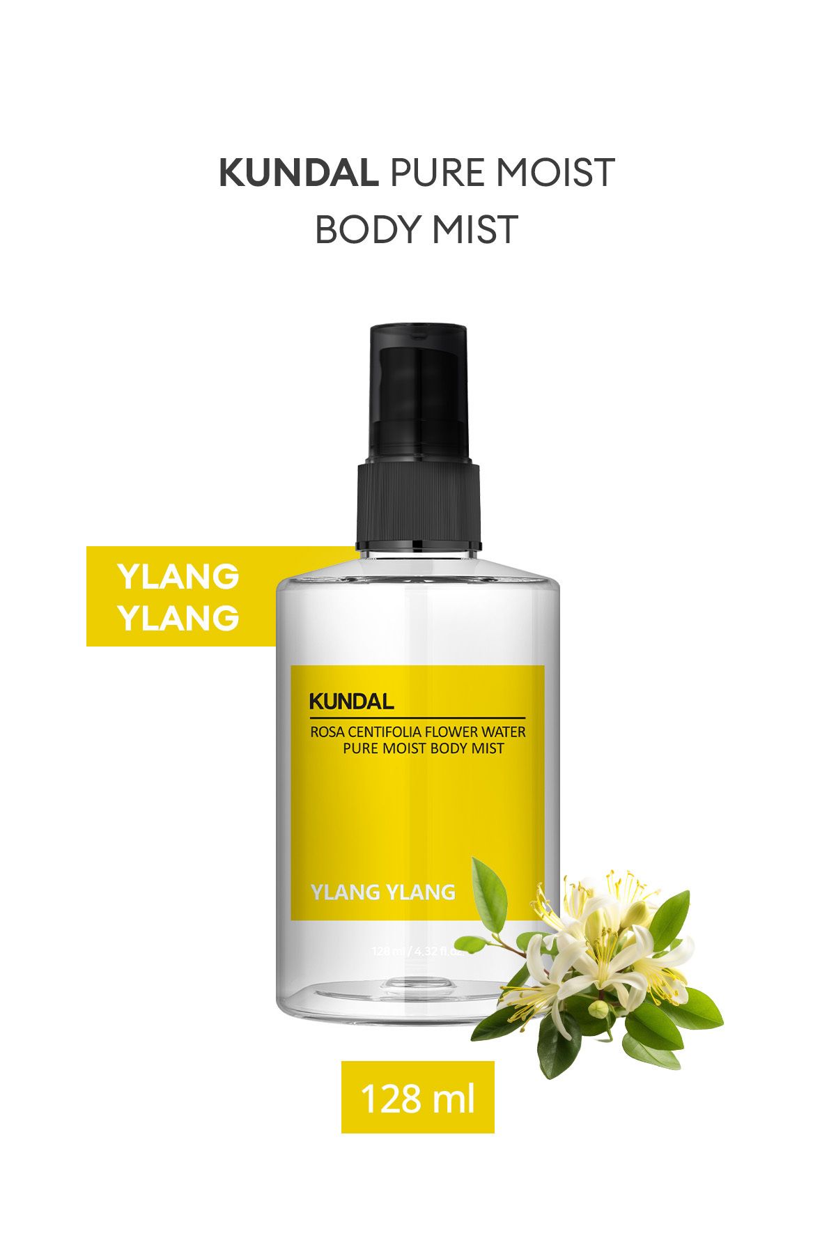 مرطوب کننده بادی میست کوندال Pure Moist Body Mist 128ml (یلانگ یلانگ) Kundal