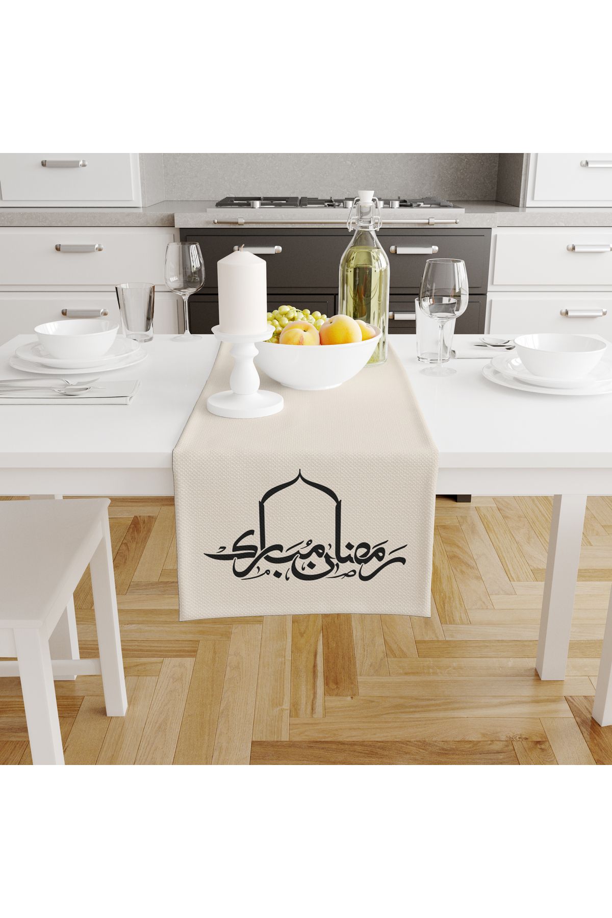 Filamente-Ramadan Runner / Ramadan Pattern / Stain Resistant - Washable Micropecks Fabric 140X44 1