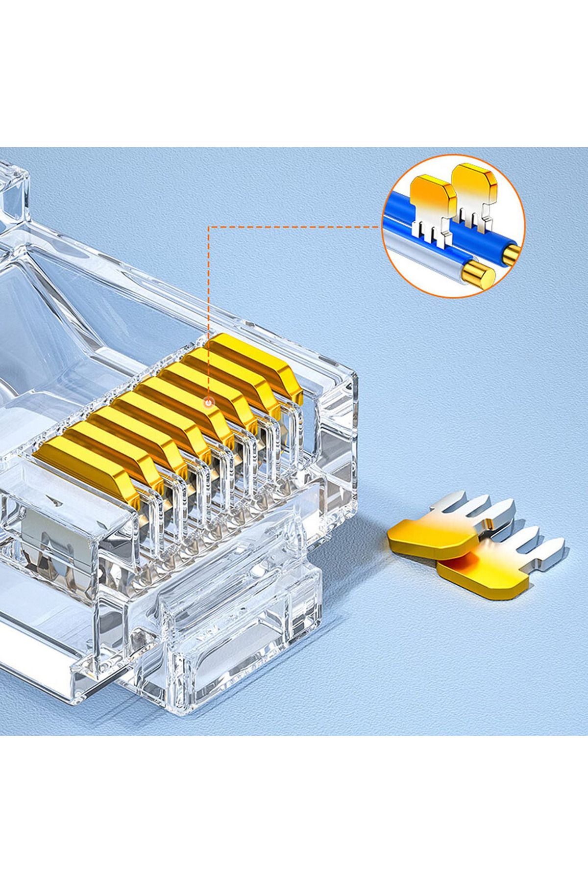 Ninth World-100 قطعة 10/50/100 قطعة موصل RJ45 Cat6a Cat7 موصل RJ45 محمي بموصلات شبكة FTP 8P8C 4