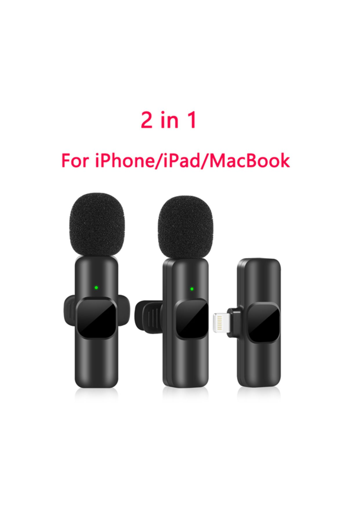 Choice-2in1 For Ios New Wireless Lavalier Microphone Portable Audio Video Recording Mini Mic For Iphone And 1