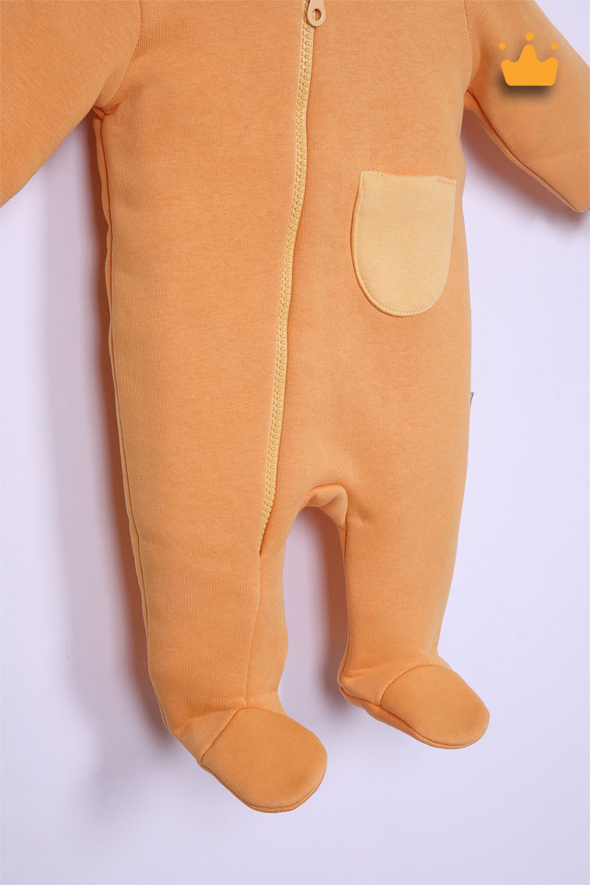 Babydola-بذلة شتوية بغطاء للرأس للفتيات والأولاد بعمر 0-3 سنوات مع جيب وسحاب جانبي وشريط 13530 4