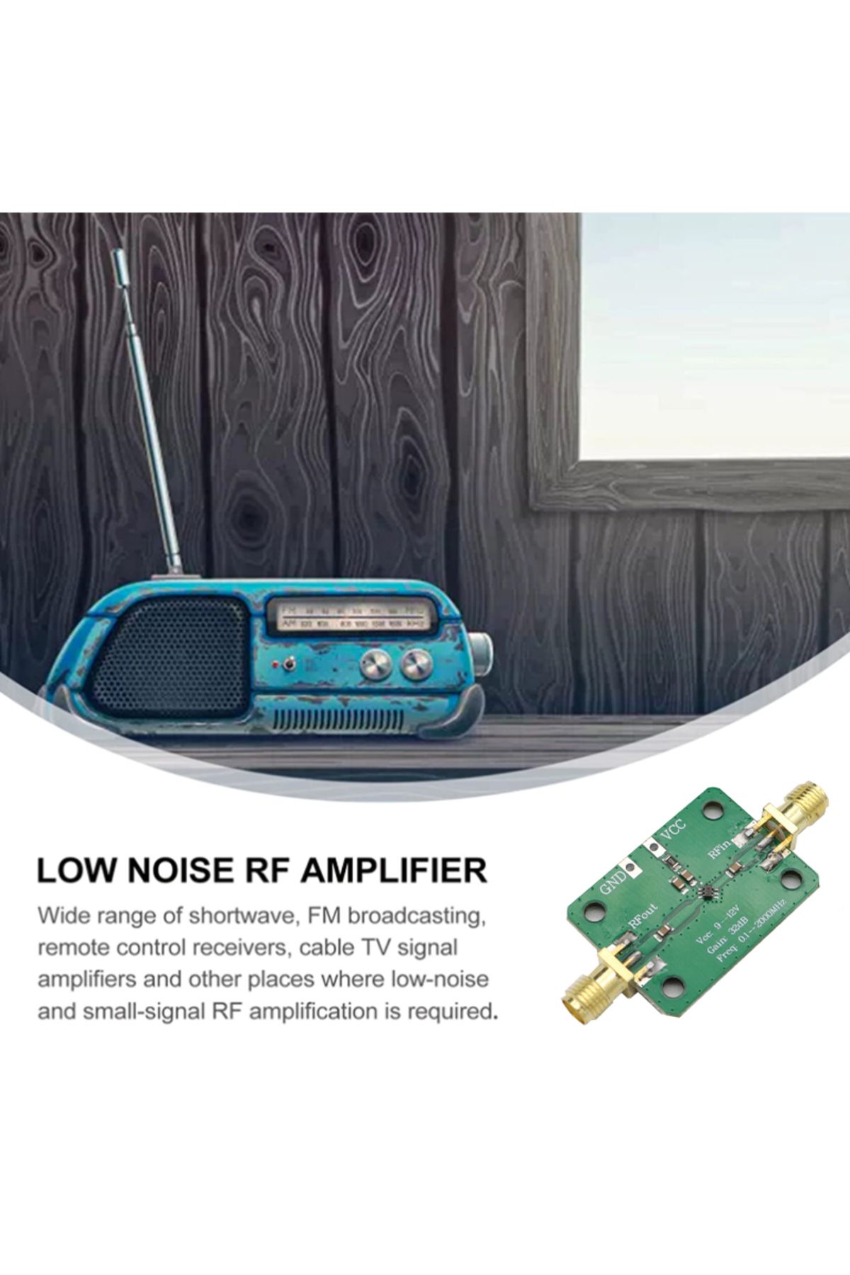 mythtiger-LNA 0.1-2000MHz 32dB RF Amplifier 9-12V 27mA Low noise used to amplify FM HF VHF UHF radio signals 3