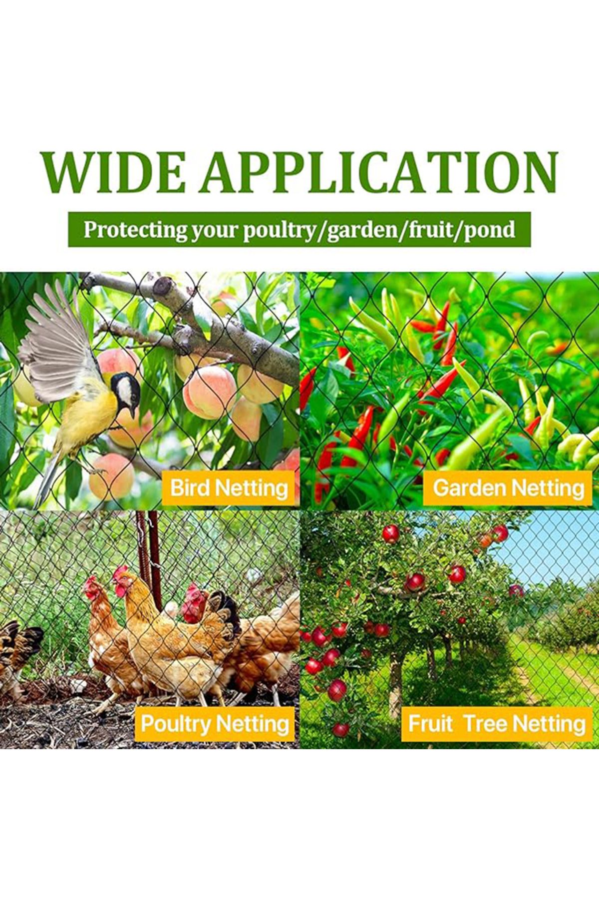 Choice-4x5m 4x5m/ 5x20m Reusable Black Fruit Tree Netting, Garden Netting For Protecting Fruit Trees, Plant 4
