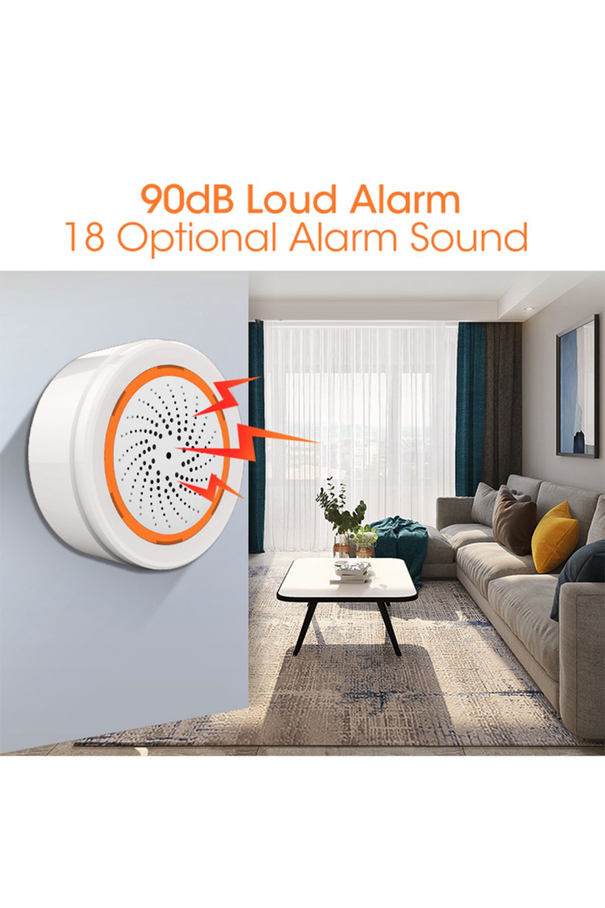 Choice-Coolcam Tuya Zigbee Smart Siren Alarm For Home Security With Strobe Alerts Support Usb Cable Powe... 3