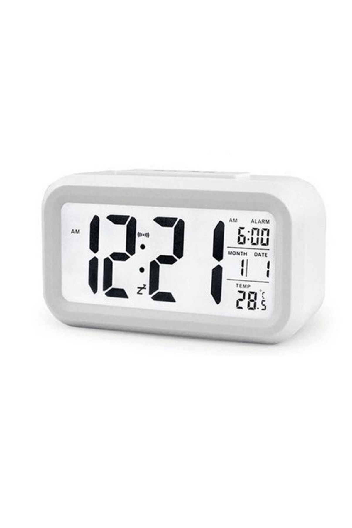 Choice-WHITE Digital LCD Alarm Clock with Calendar Thermometer 1