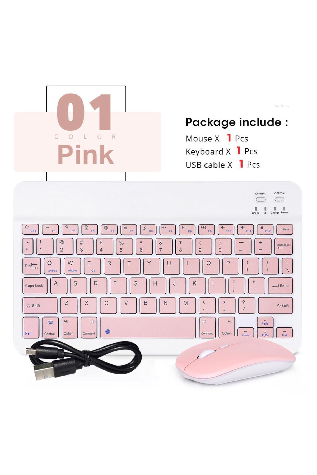 Choice-Pink-and Mouse Mini Wireless Keyboard Bluetooth Keyboard For Ipad Phone Tablet Portable Bluetooth Ke 1