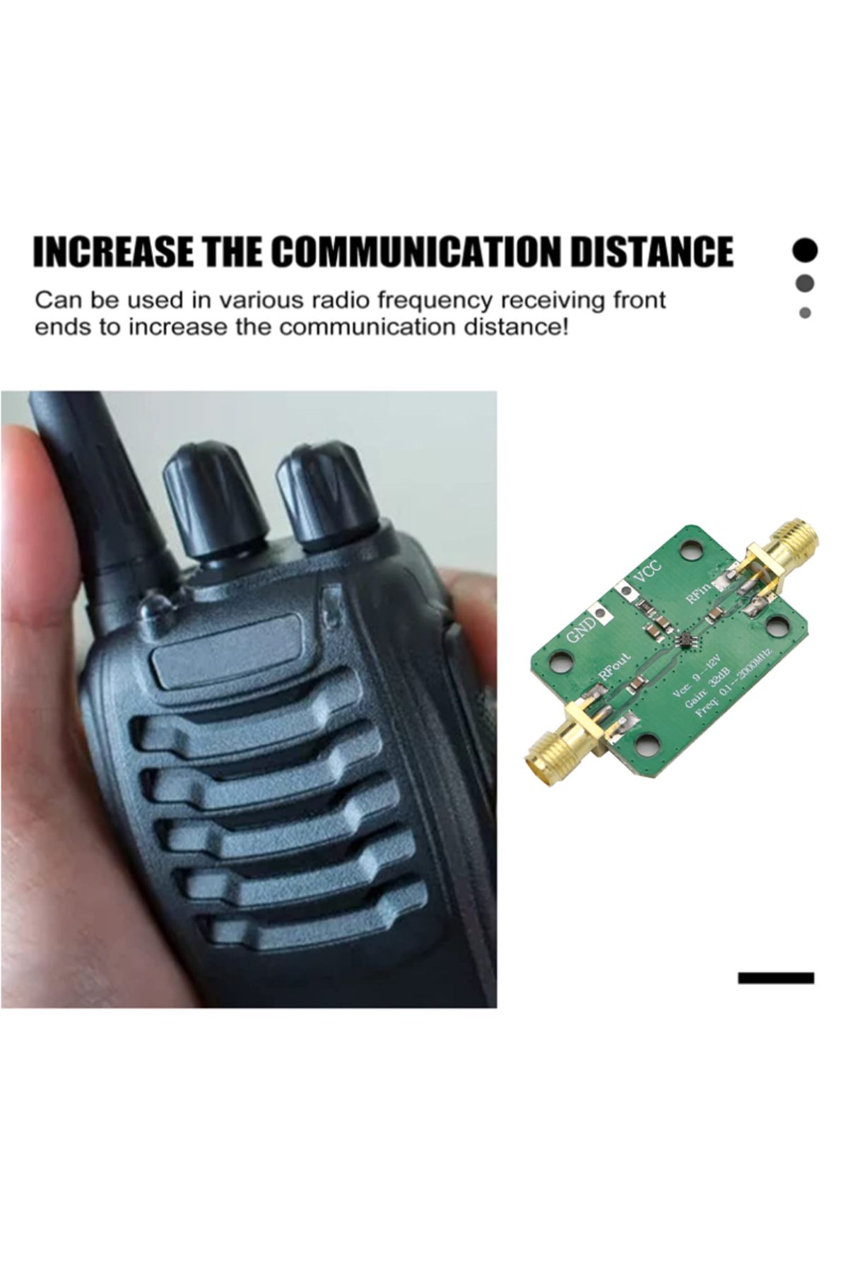 mythtiger-LNA 0.1-2000MHz 32dB RF Amplifier 9-12V 27mA Low noise used to amplify FM HF VHF UHF radio signals 5