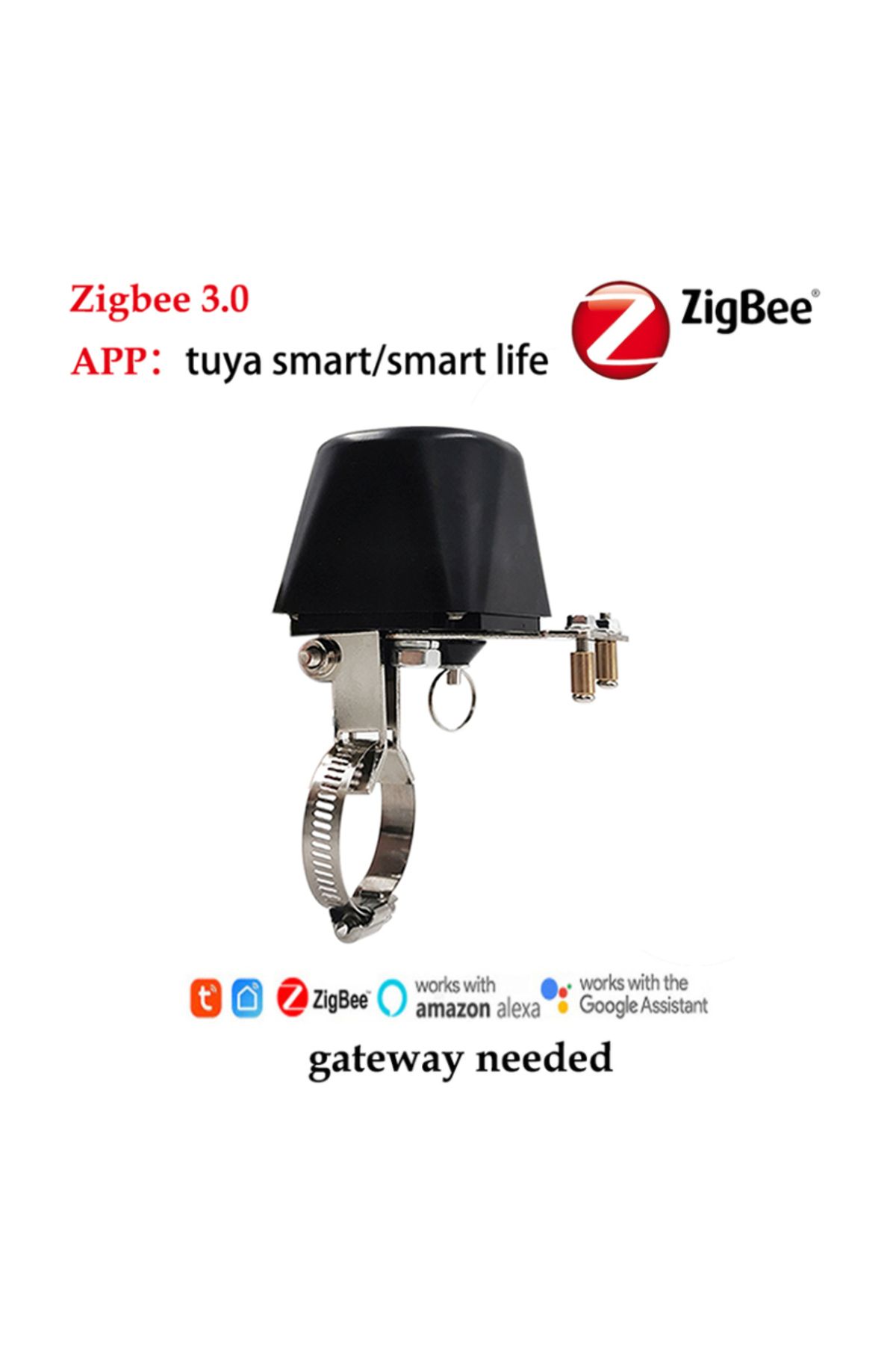 HOENYZY-EU Plug Zigbee Black 1/2" 3/4" 1" Tuya Zigbee Smart Gas Valve Garden Water Shut Off Timer Irrigation 1