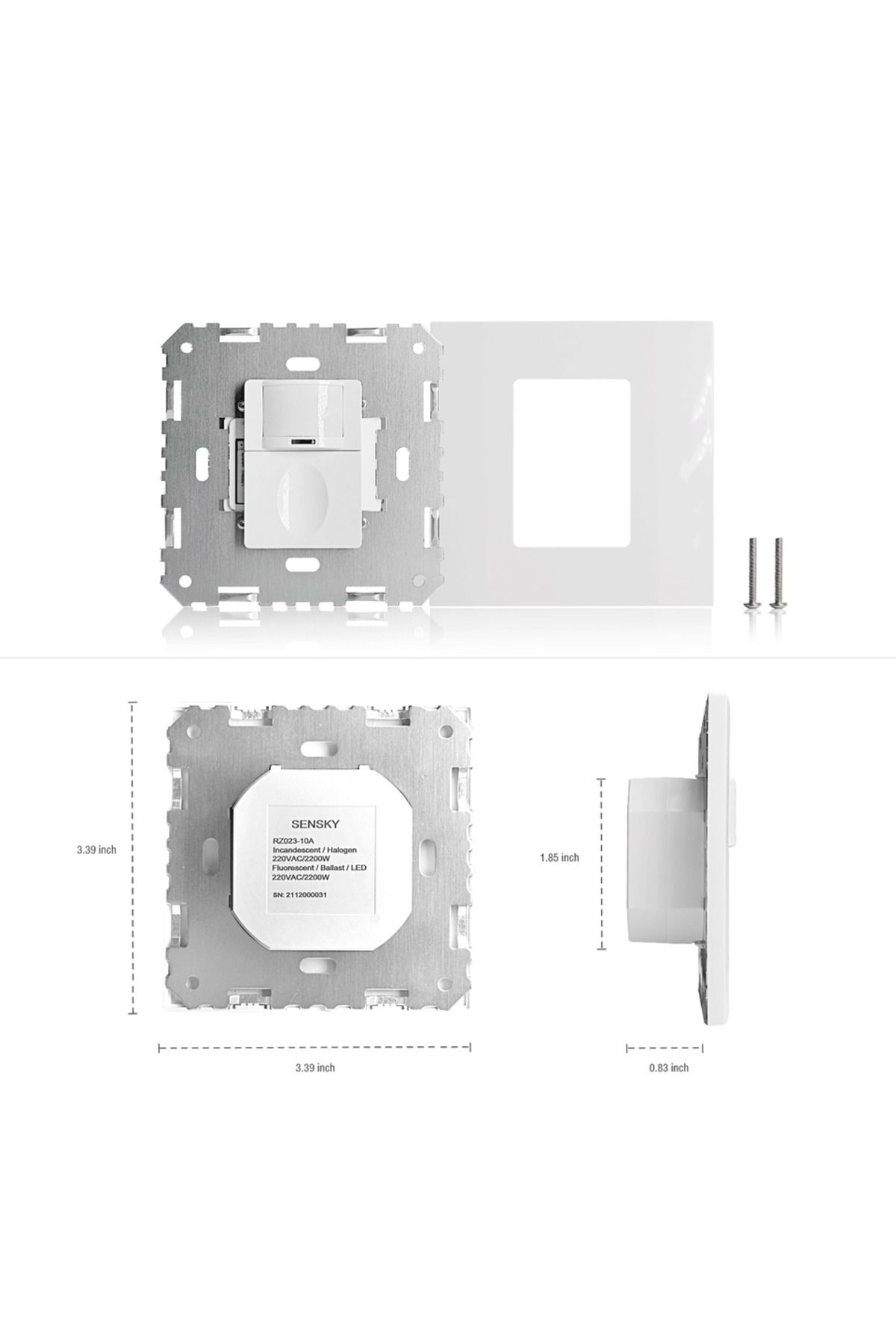 Choice-110-265V UK Standard Neutral Required Occupancy Sensor Vacancy Sensor On-Off Switch 3 in 1 ,Pir Moti 4