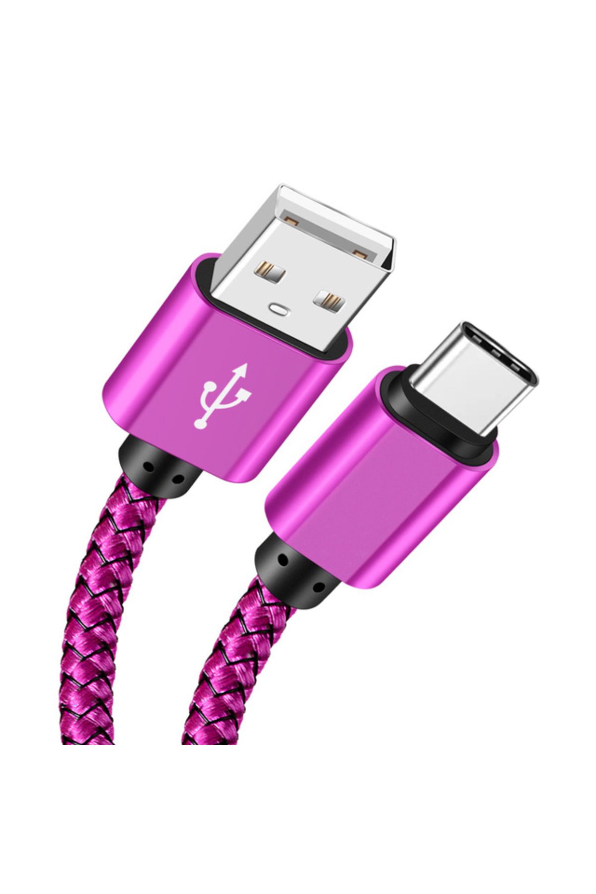 Choice-3m Rose Red Usb A To Type C Charging Cable 2a Fast Charger Nylon Data Cable 1m 2m 3m For Android Hua 1