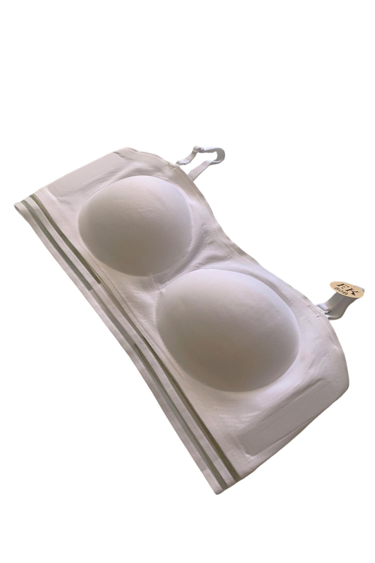 F.K-1240 Wireless (Wireless) Laser Cut Pad Removable Seamless Bra White 1