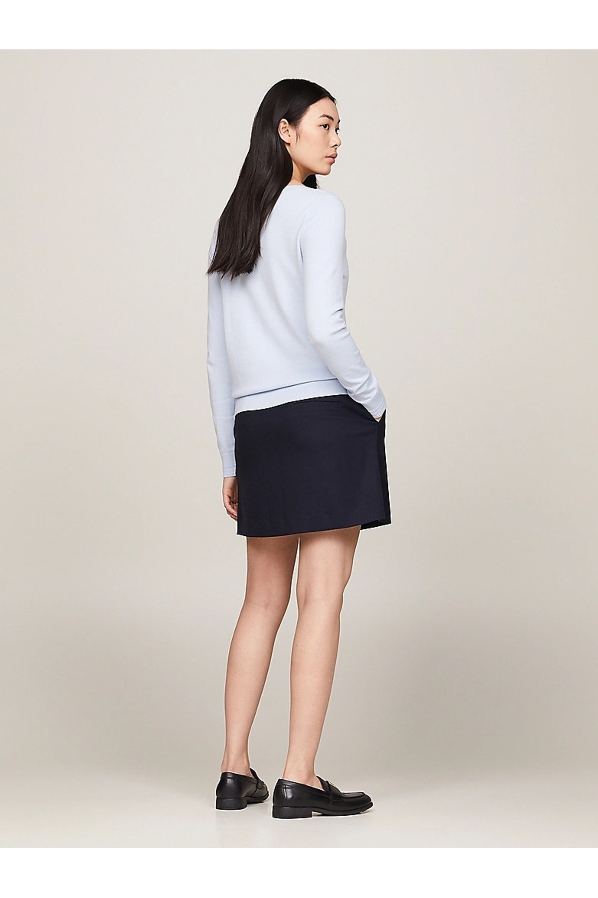 Tommy Hilfiger-Tommy Hilfiger Women's Light Blue Boat Neck Fine Knit Sweater 3