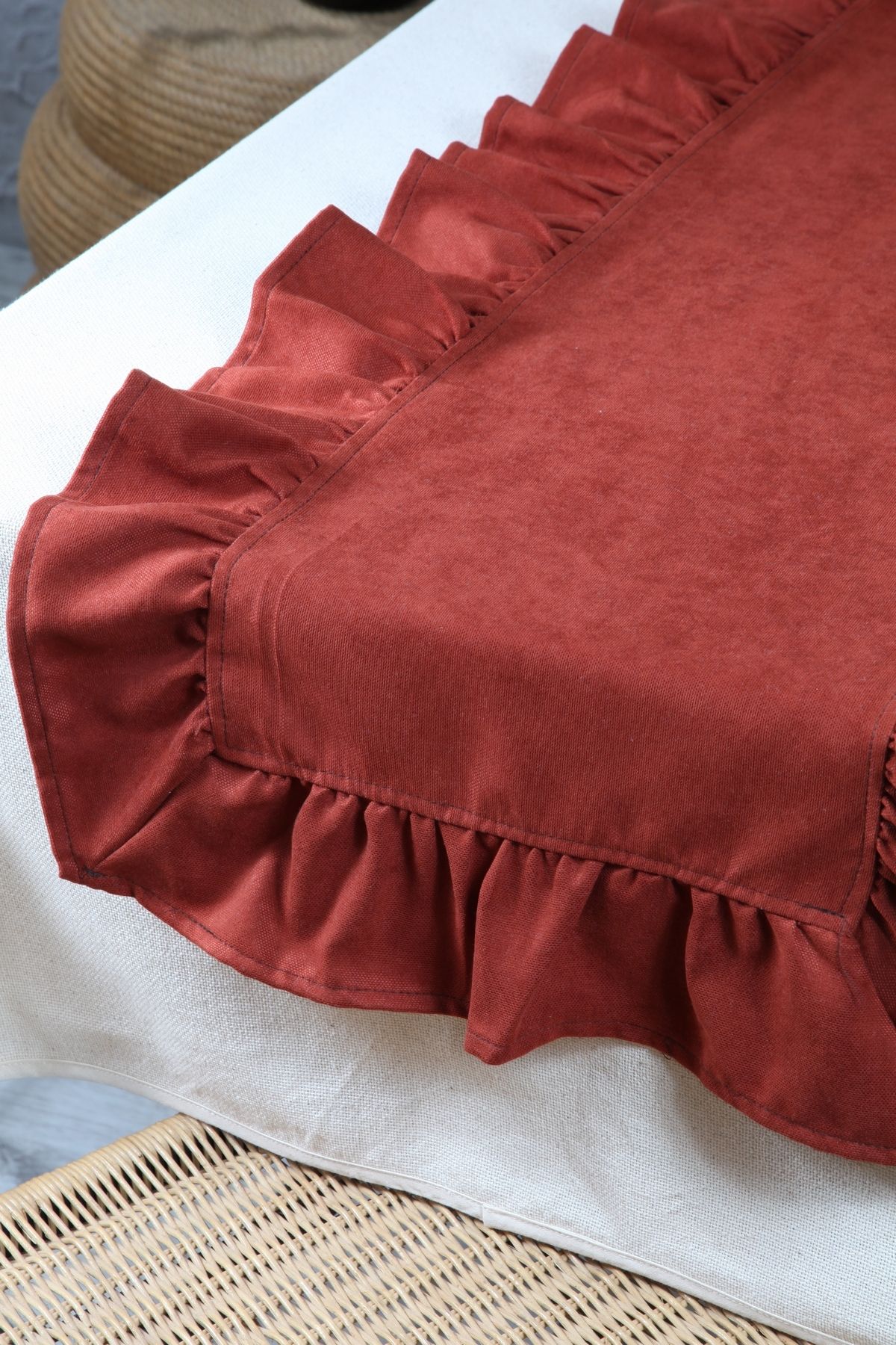 cotton maison-Poli Volanat Runner 50x130 Cm 5