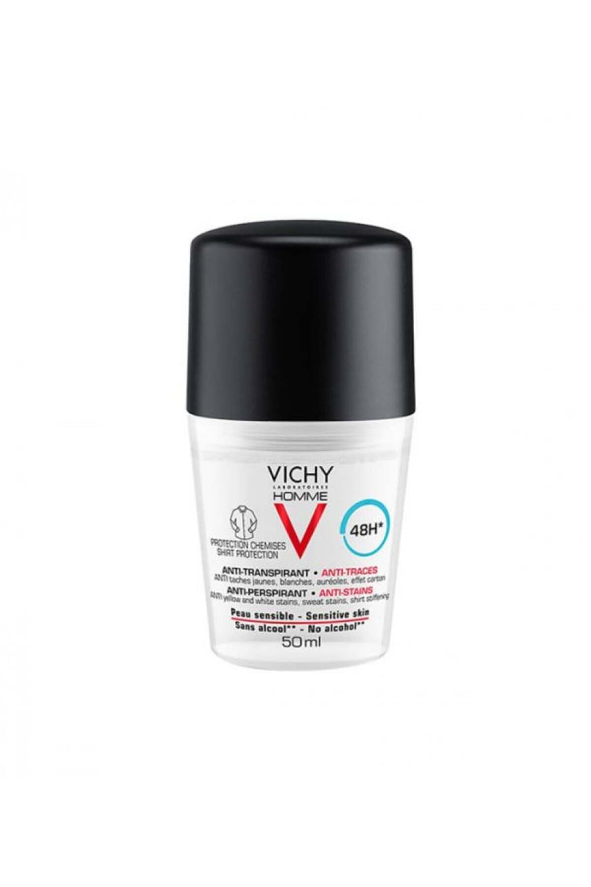 Vichy-Vichy Homme Anti-Perspirant Deodorant, Stain Resistant Roll-On 1