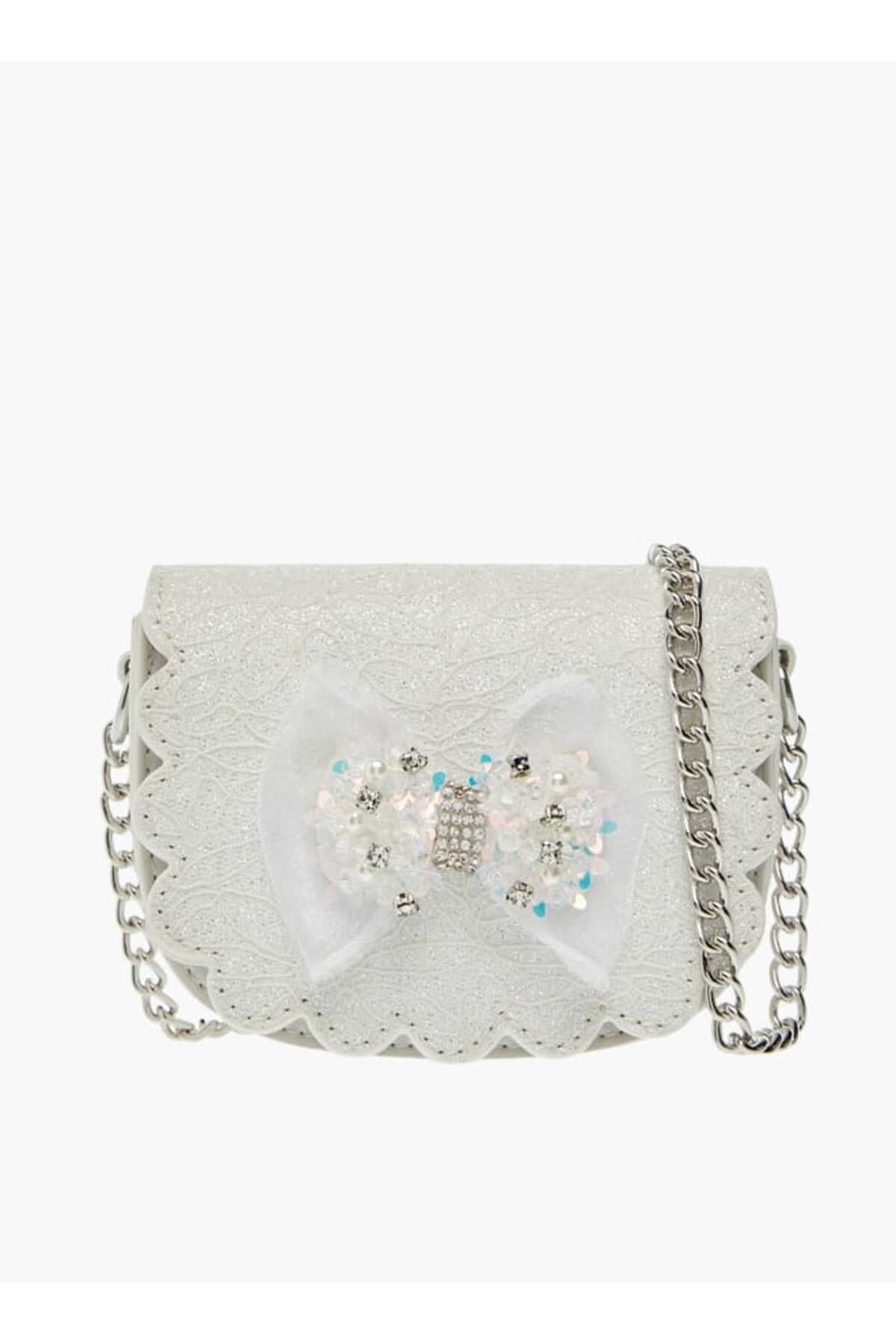 Little Missy-Bow Accent Crossbody Bag with Chain Strap and Button Closure 1