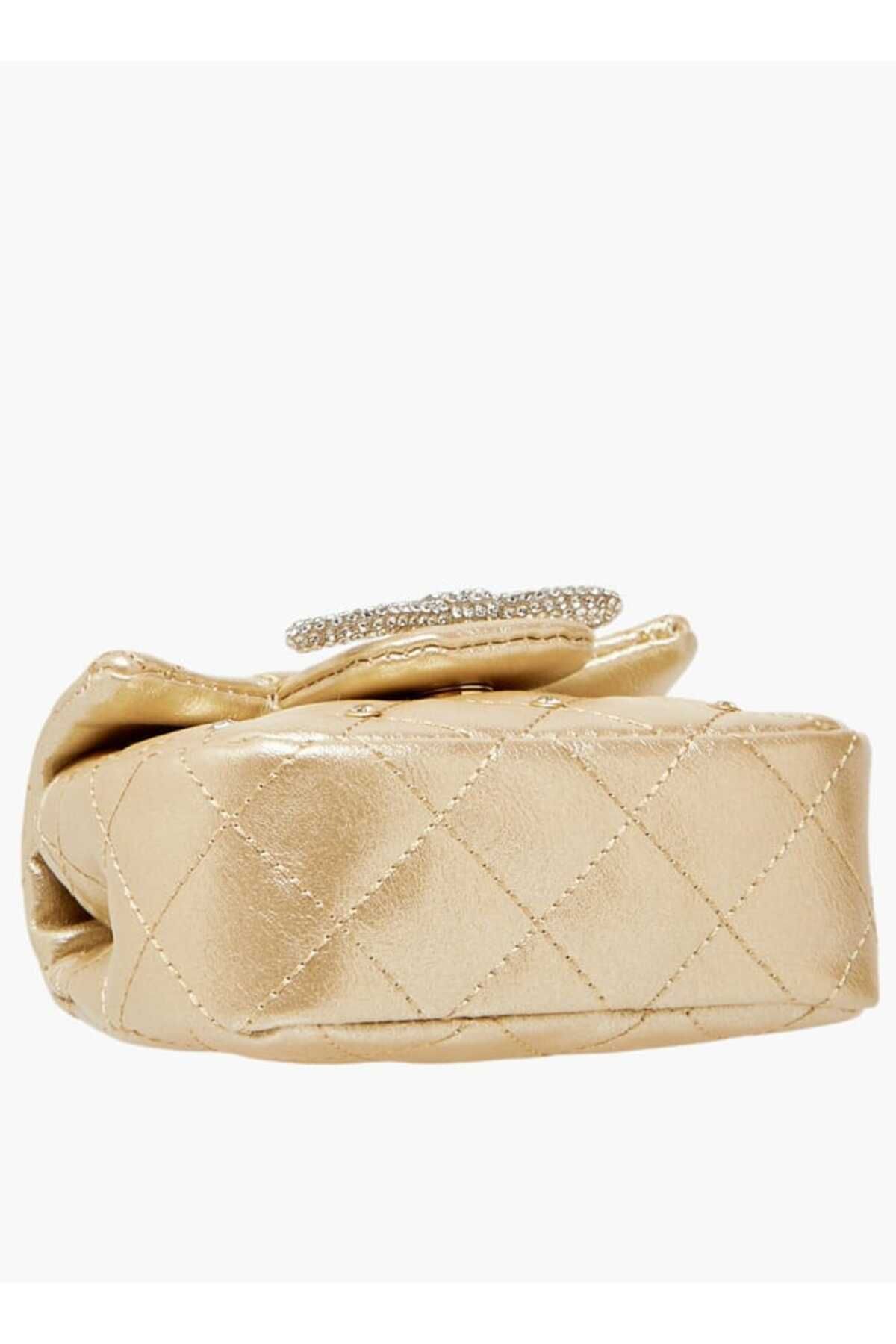 Little Missy-Embellished Crossbody Bag with Chain Strap and Button Closure 5