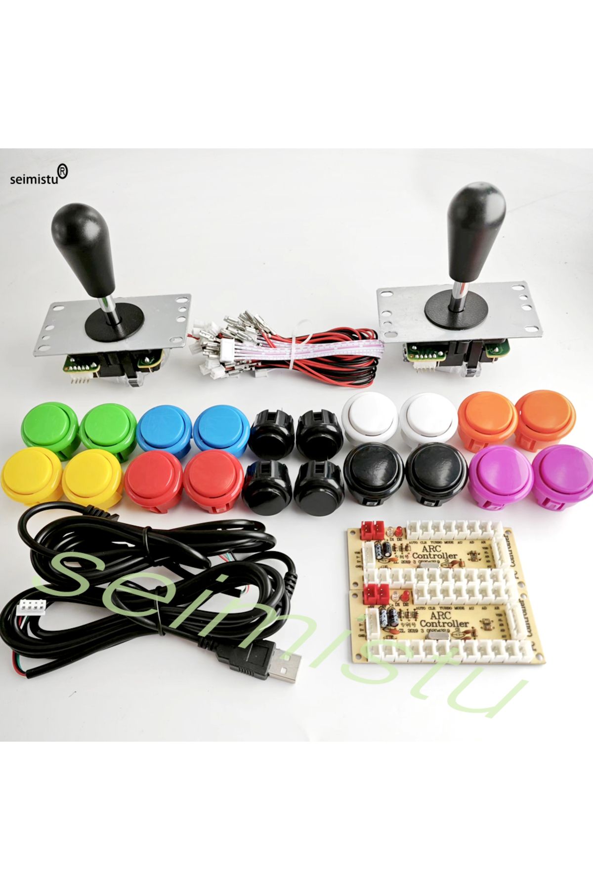 Choice-مجموعة أدوات التحكم في الألعاب ARCADE للاعبين 2 DIY - نسخة من عصا التحكم SANWA - مجموعة أدوات التحكم في الألعاب ARCADE DIY - أزرار الضغط للكمبيوتر الشخصي 1