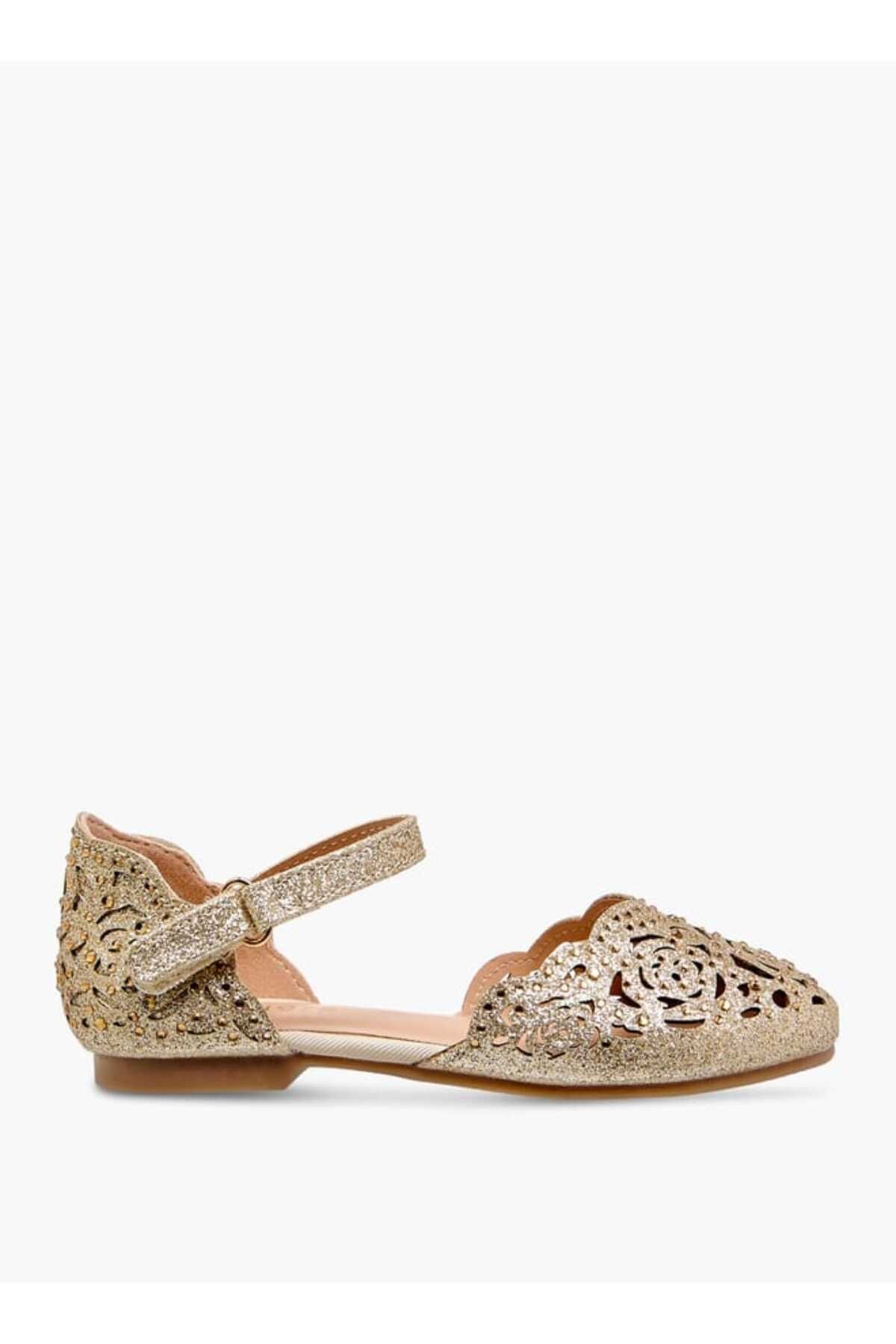 Juniors-Laser Cut Embellished Shoes with Hook and Loop Closure 3