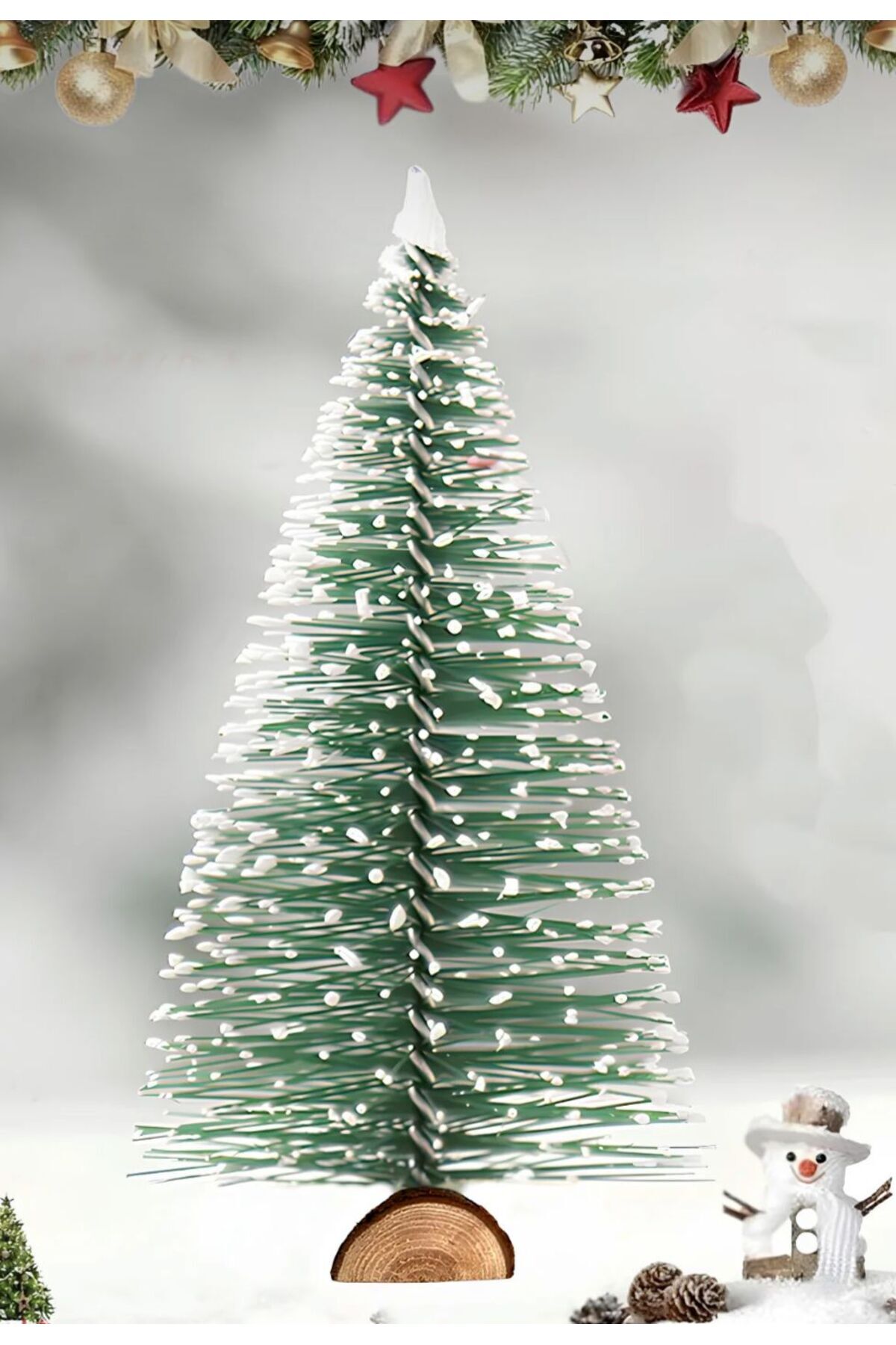 OZN AKSESUAR Minyatür Yılbaşı Karlı Çam Ağacı (25 Cm)