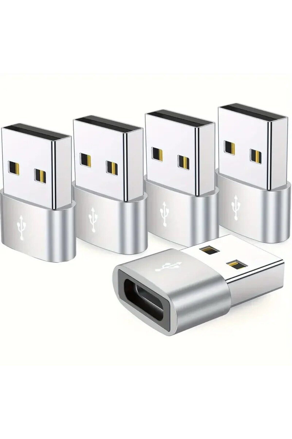 Choice-Silver 5PCS OTG USB to USB C Adapters Durable Metallic Build Universal Compatibility Including iPhon 1