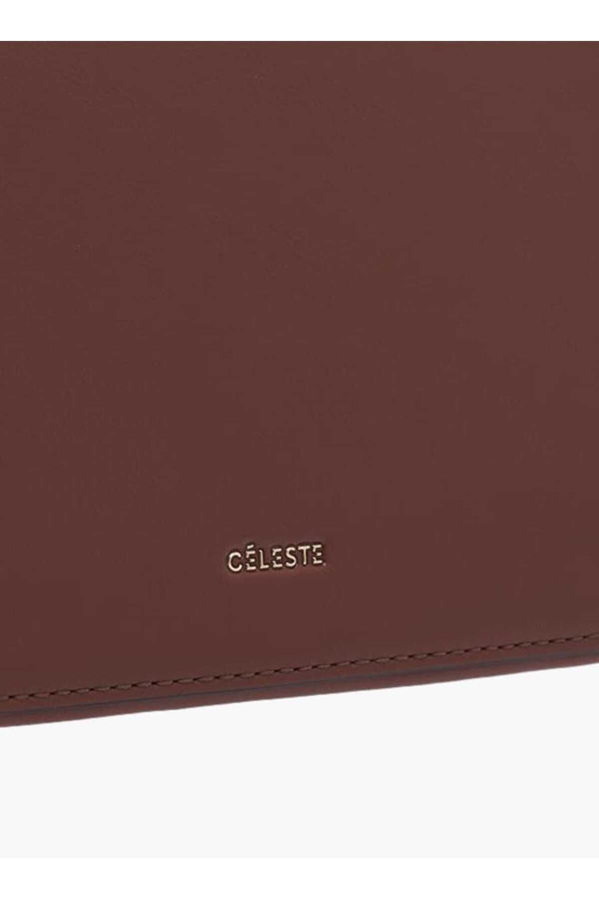 Celeste-Solid Satchel Bag with Adjustable Strap and Button Closure 8