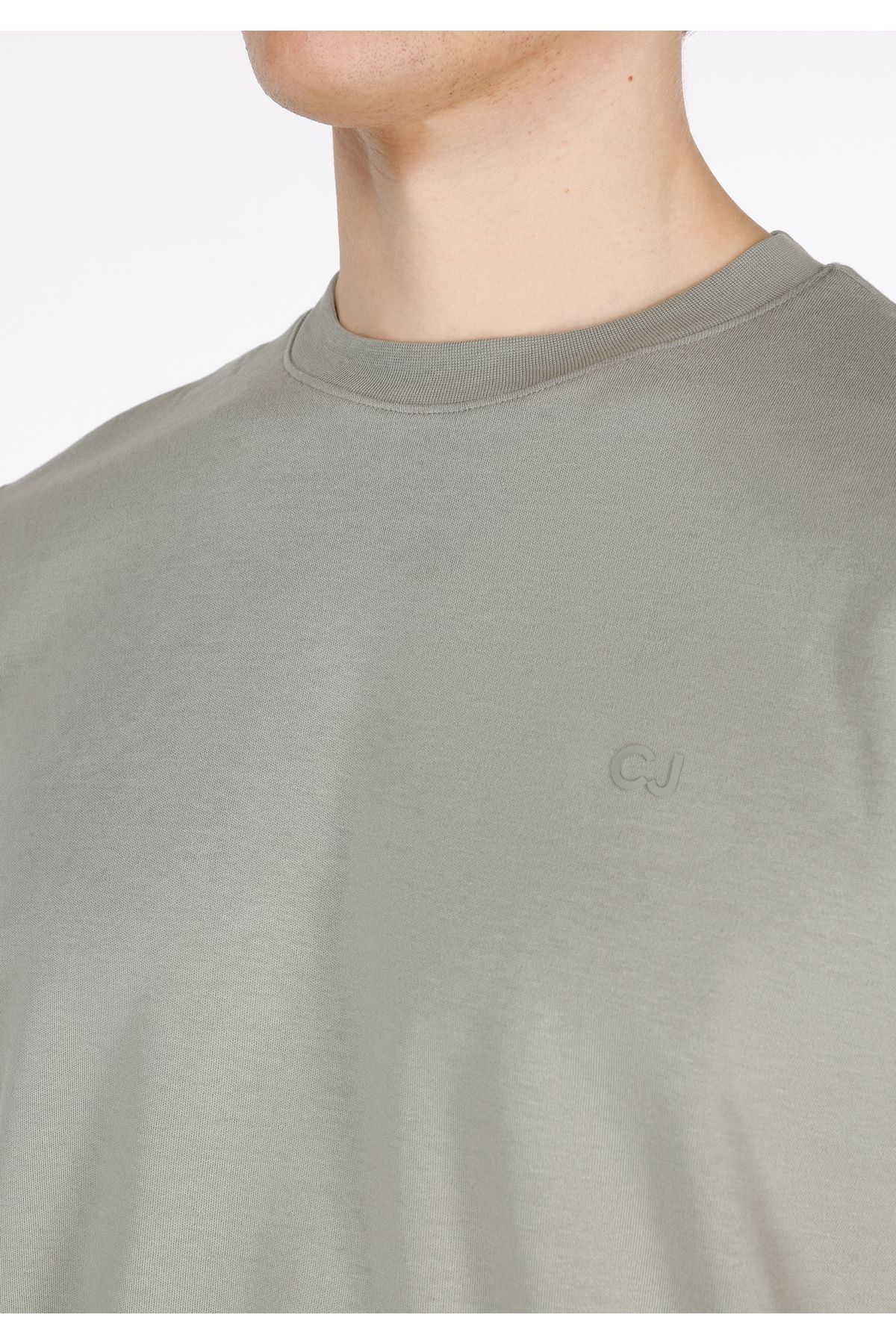 Colin's-Regular Fit Round Neck Plain Men's Green Short Sleeve T-Shirt 4
