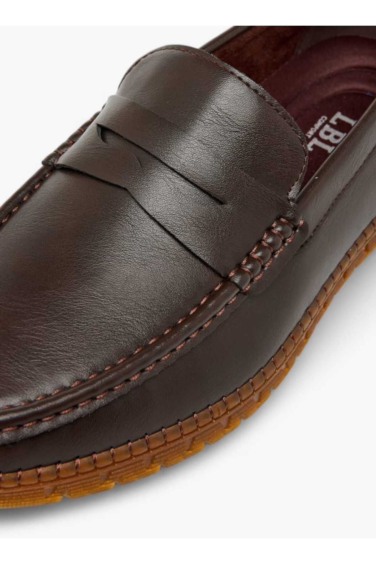 LBL by Shoexpress-Textured Slip-On Loafers with Cutout Detail 4