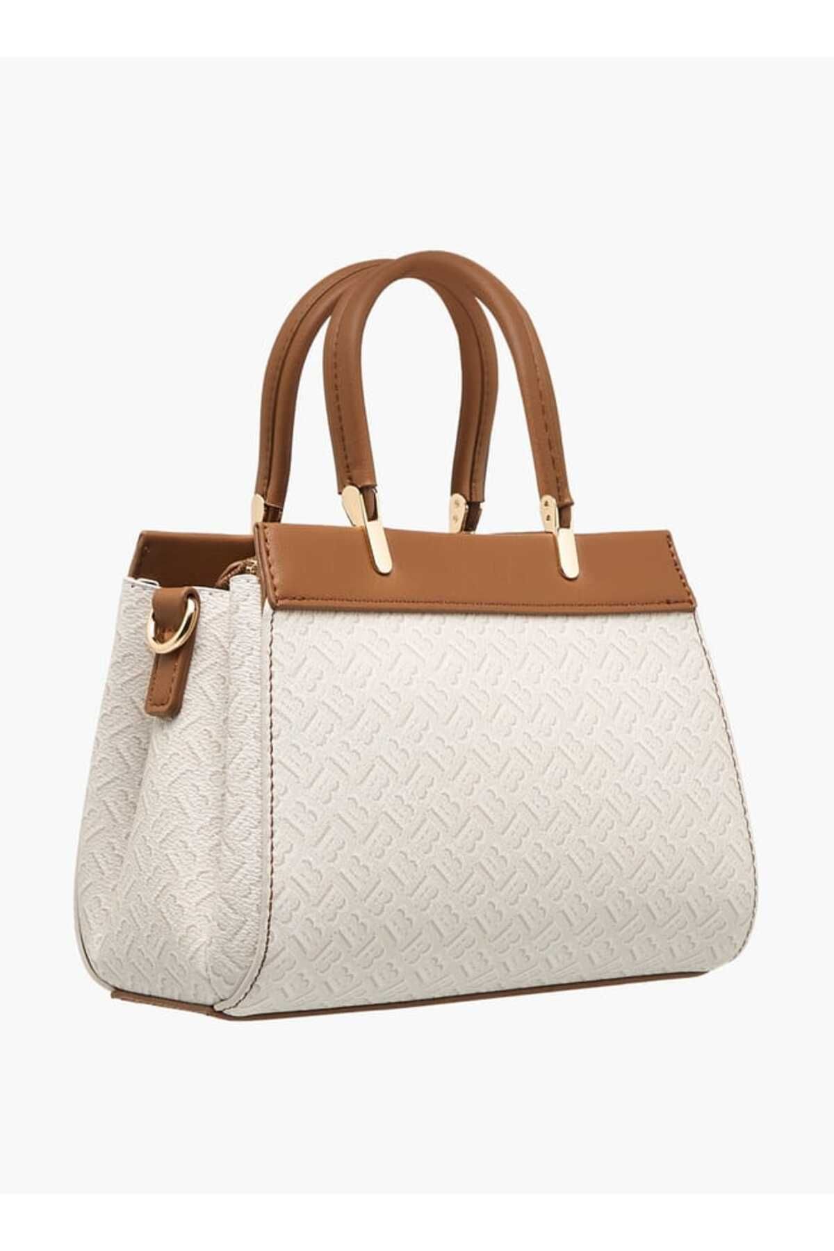 Flora Bella by Shoexpress-Flora Bella Monogram Print Tote Bag with Handles and Detachable Strap 3