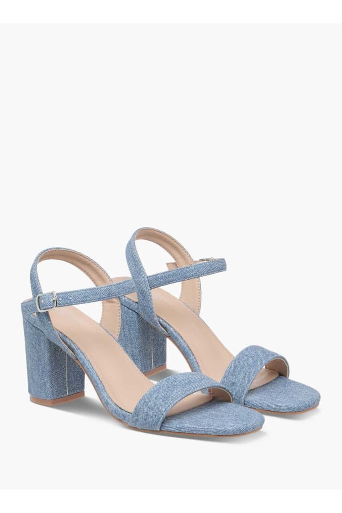 Flora Bella by Shoexpress-Flora Bella Textured Sandals with Block Heels and Buckle Closure 1