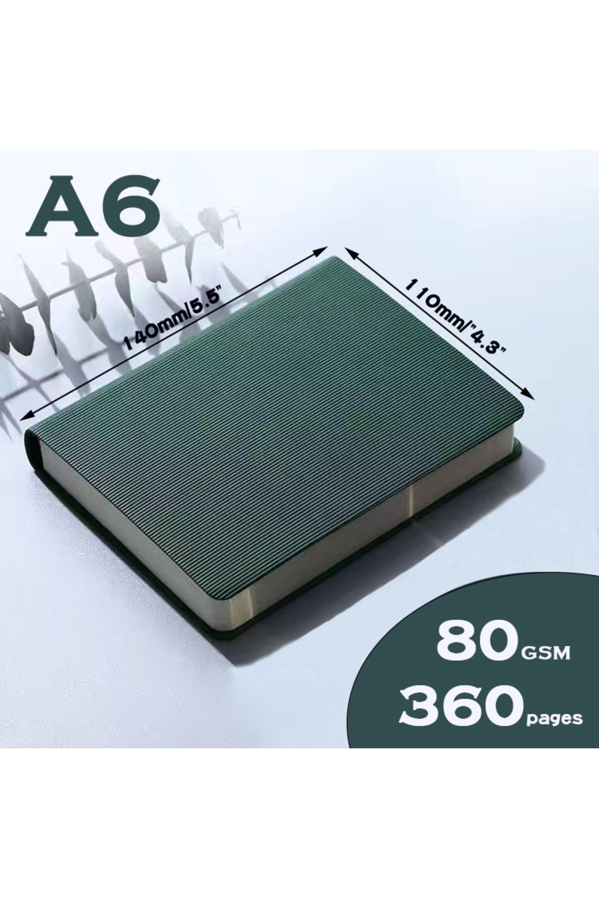 Choice-Lined Page Green Notebooks A6 360P Lined/Blank Page Diary Planner Journal Notepad Stationery For Off 1