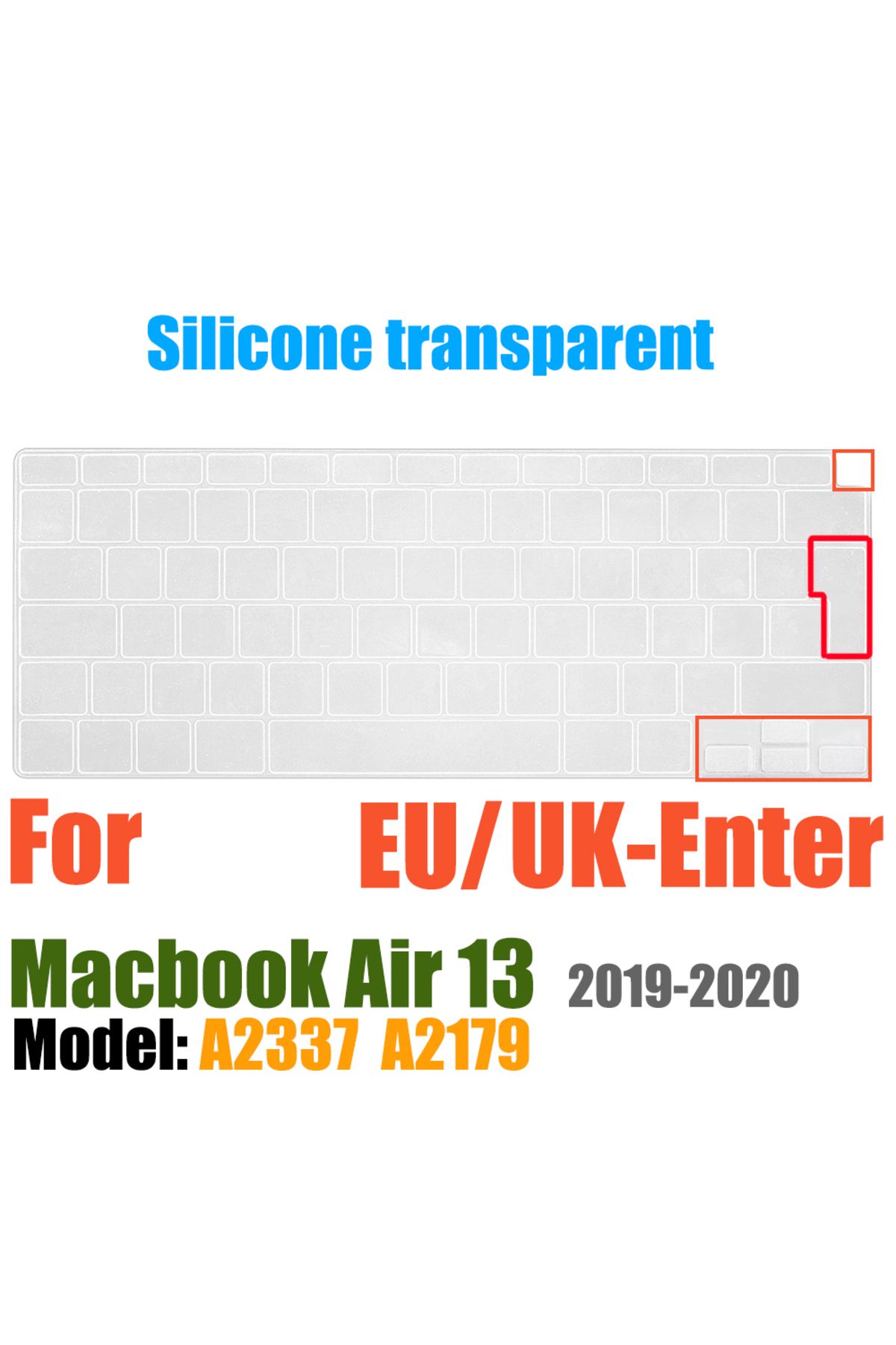 Choice-EU Clear A2337 Keyboard Cover For MacBook Air 13 inch 2022 2021 2020 Release A2337 M1 A2179 with Tou 1