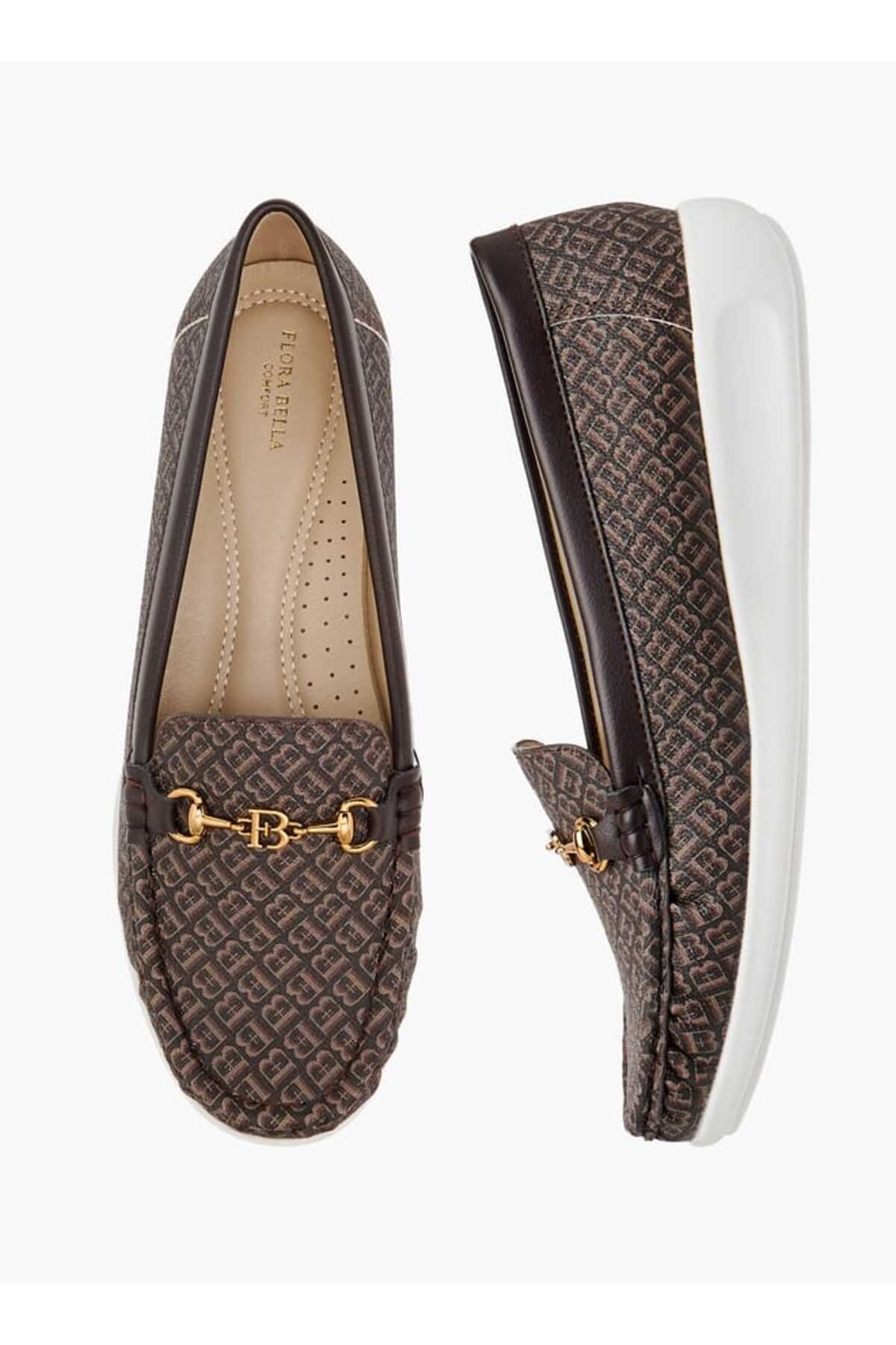 Flora Bella by Shoexpress-Flora Bella Monogram Print Slip-On Loafers 1