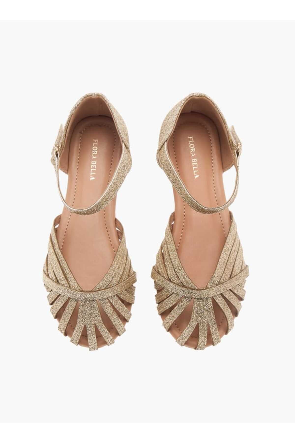 Flora Bella by Shoexpress-Flora Bella Strap Detail Ballerina Shoes with Hook and Loop Closure 1