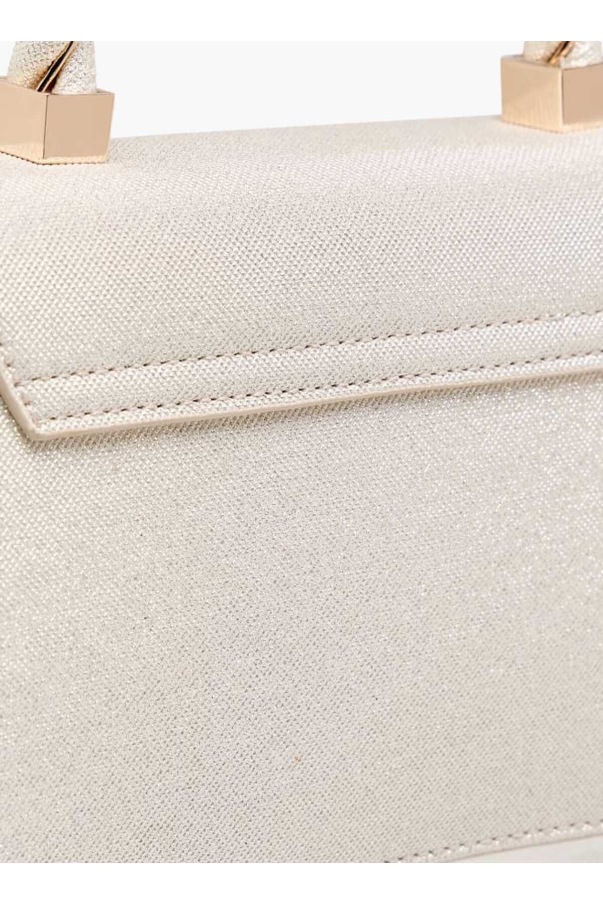 Flora Bella by Shoexpress-Flora Bella Textured Satchel Bag with Handle and Chain Strap 6