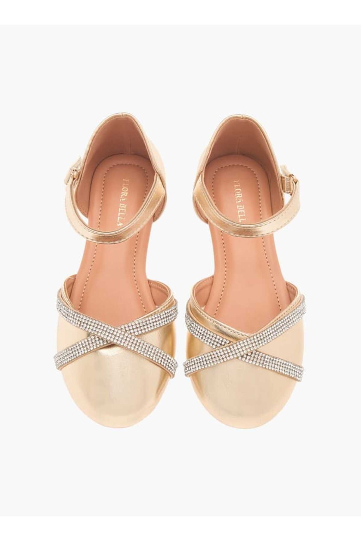 Flora Bella by Shoexpress-Flora Bella Embellished Ballerina Shoes with Hook and Loop Closure 1