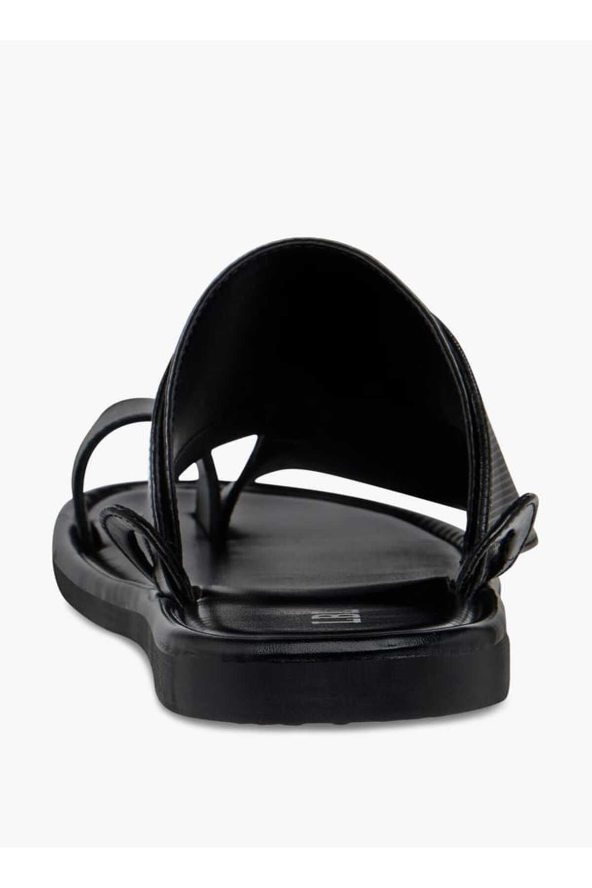 LBL by Shoexpress-Textured Slip-On Arabic Sandals with Toe Loop 4