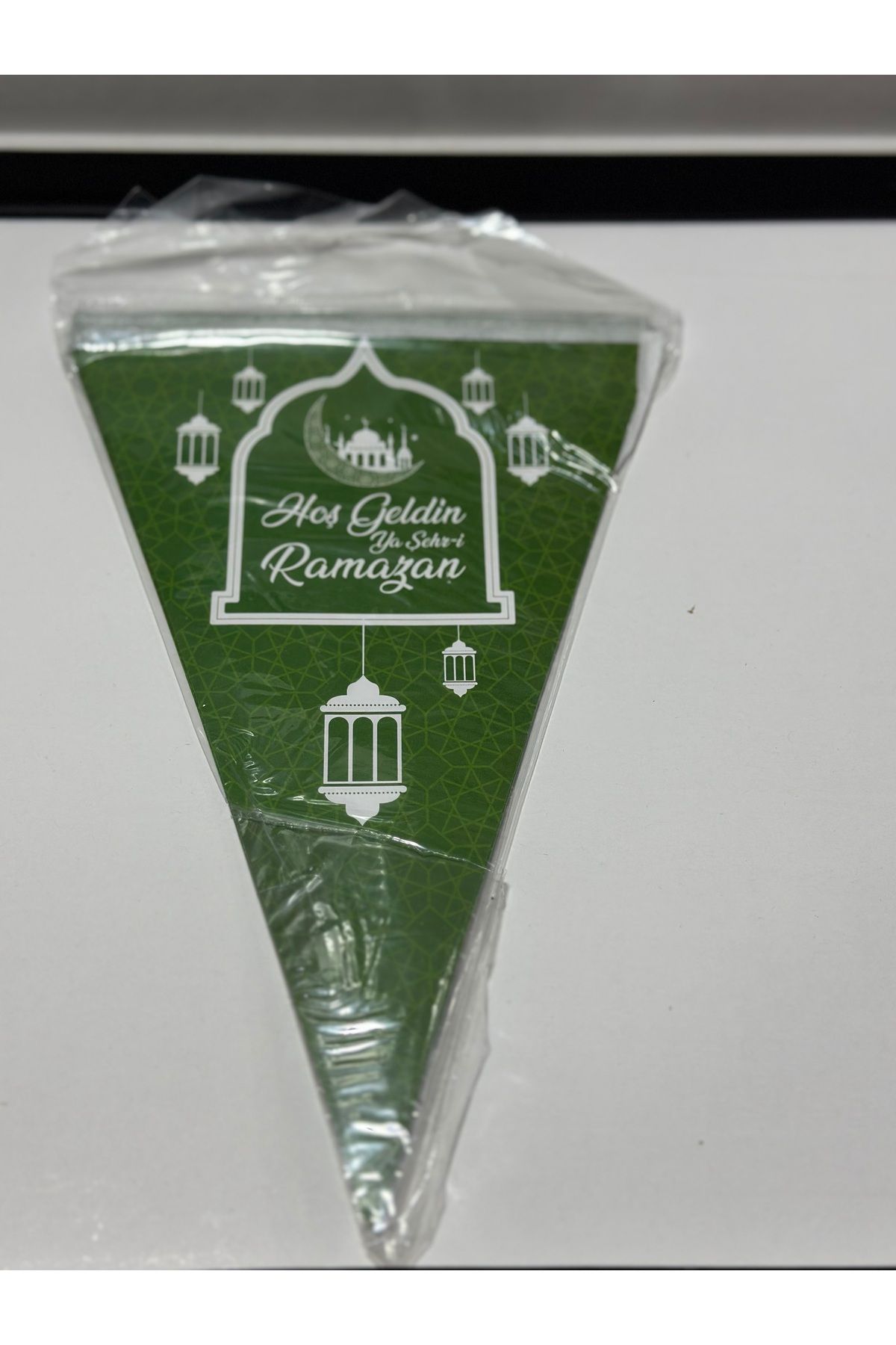 Party Partycom Yeşil ‘’Hoşgeldin Ya Şehr-i Ramazan’’yazılı Üçgen Flama