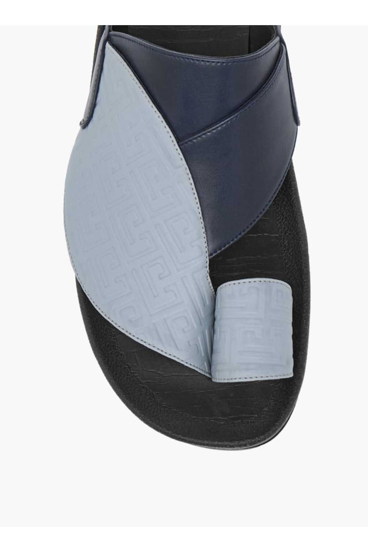 LBL by Shoexpress-Textured Slip-On Arabic Sandals with Toe Loop 3