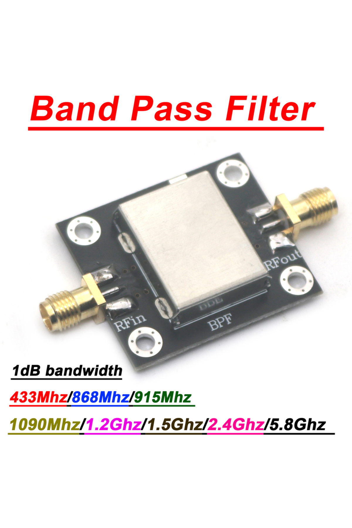 Choice-433mhz Bpf Band Pass Filter 433m 868m 915m 1090m 1.2g 1.5g 2.4g 5.8g Signal Passive Bandpass Filter 1