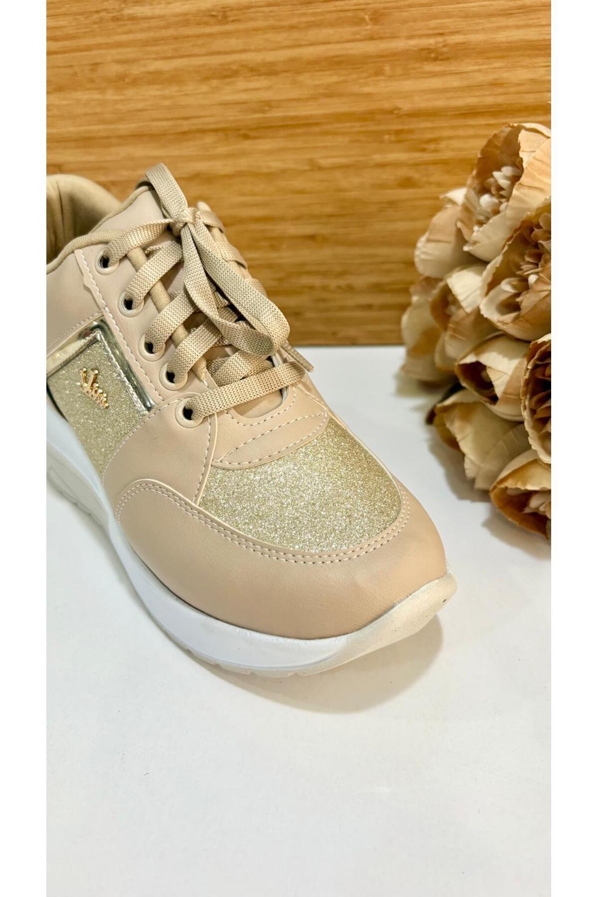 PUNTO-333075   Glitter Heeled Stylish Sneakers 3