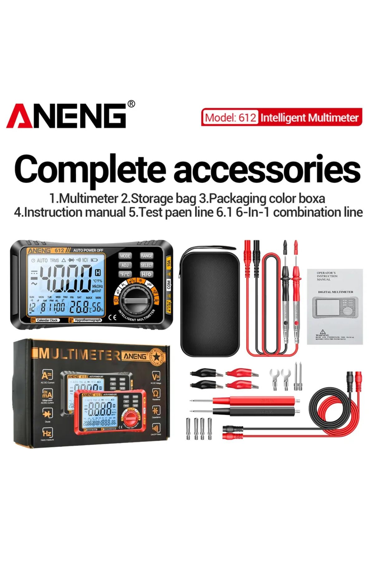 ANENG-612 Smart Digital Multimeters AC/DC Current Voltage Capacitance Professional Measurement Mu... 1