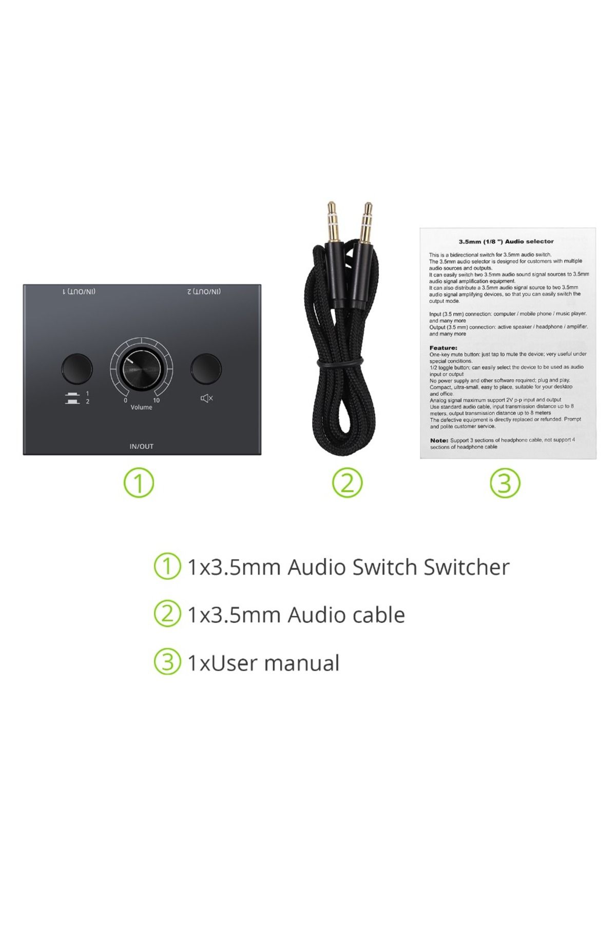Choice-2 way audio bi-directional switch stereo hifi audio switch splitter audio switch two way sw... 1