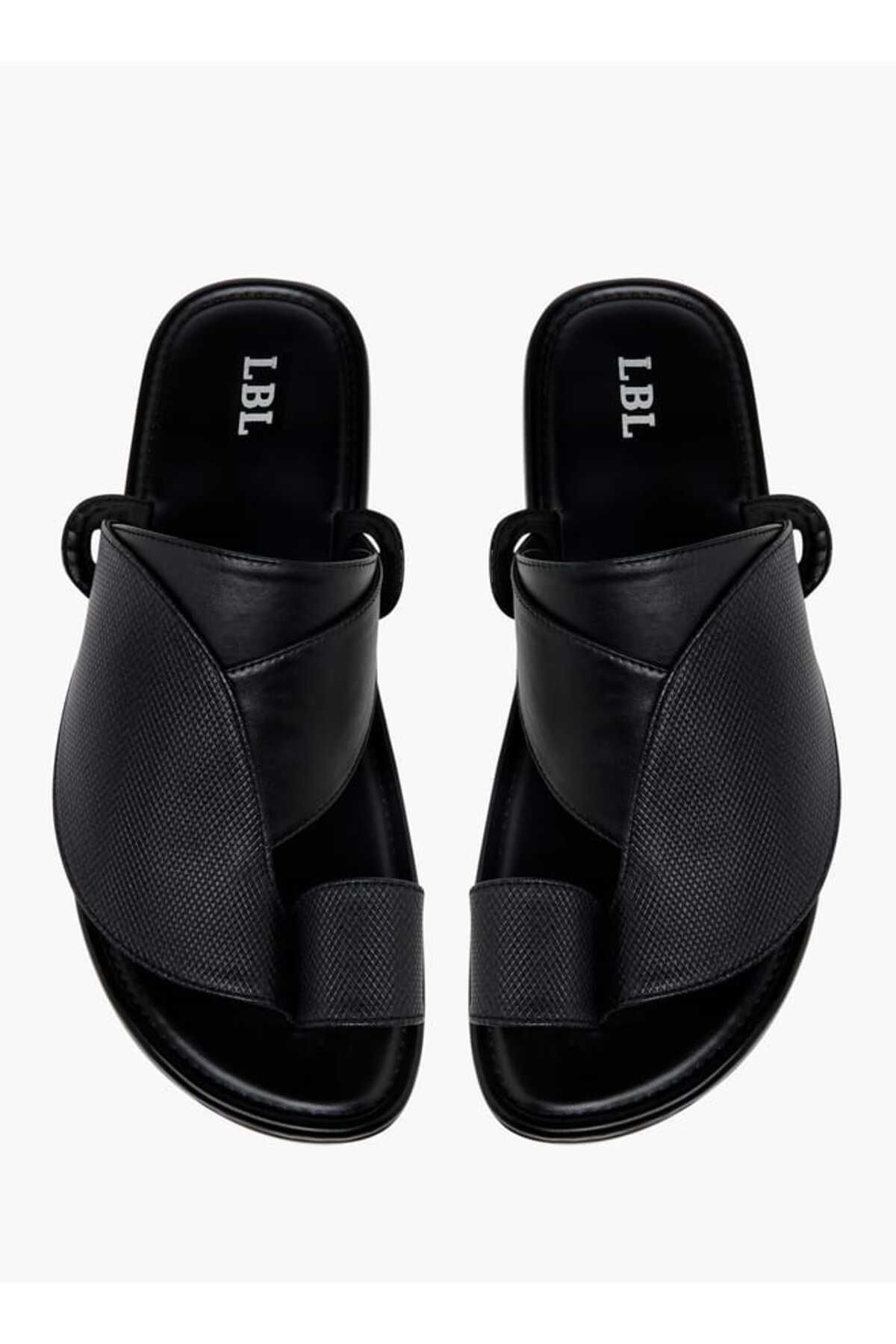 LBL by Shoexpress-Textured Slip-On Arabic Sandals with Toe Loop 1
