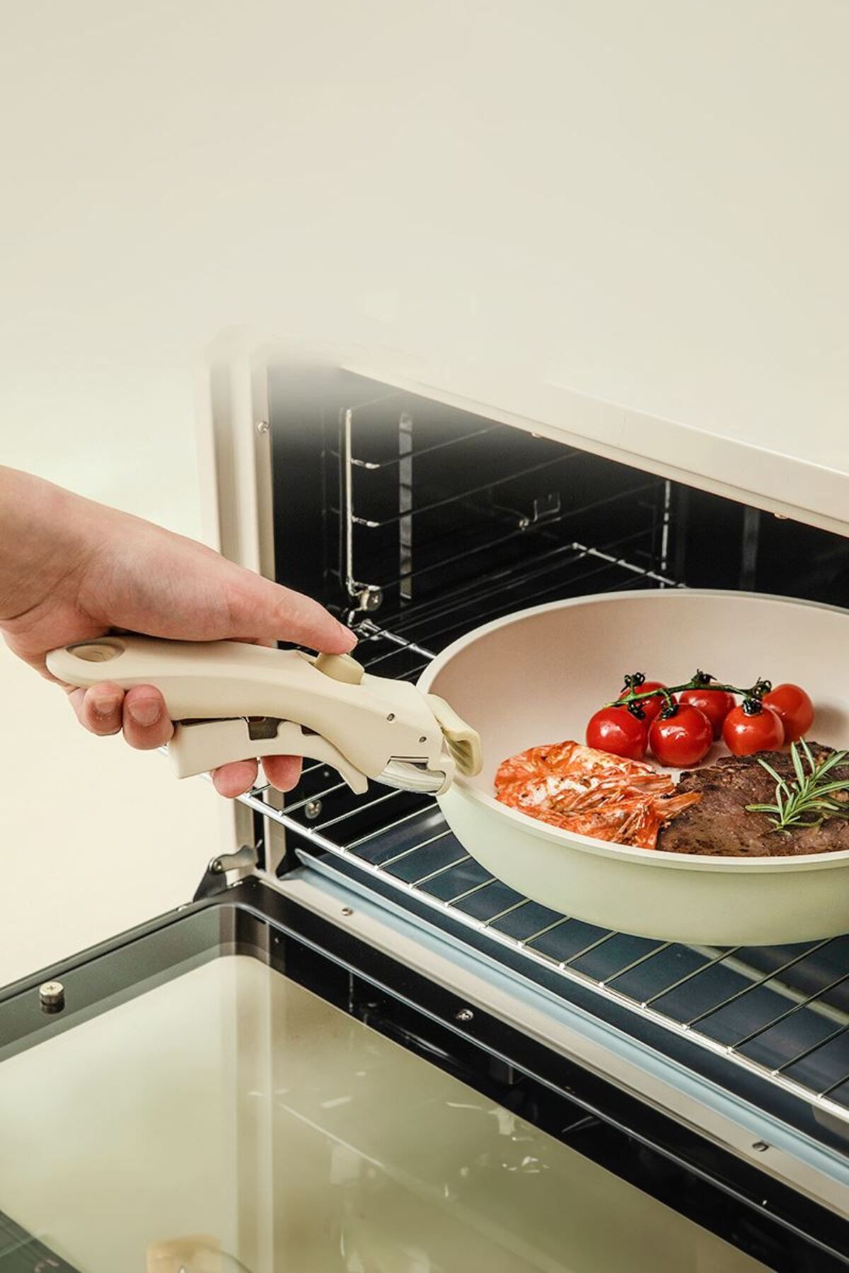 Boreine-Ecolon Cap.5 Pieces - Non-Stick Cookware Set with Removable Handle Cin610ys 5