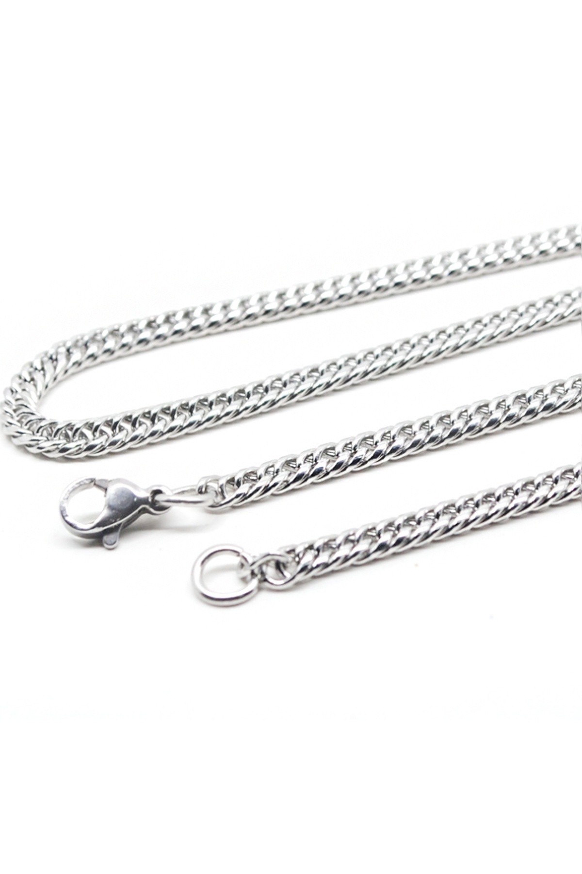Chavin-Gray 60 Cm. 4 Mm. Shaved Gourmet Men's Steel Chain Dm90-4 2