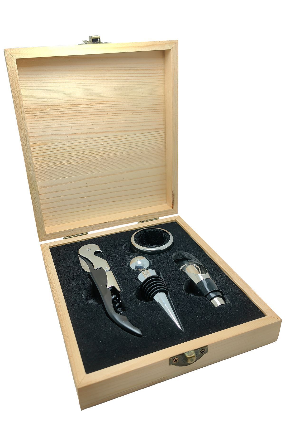 Weather Forecast Ahşap Şarap Tirbüşon Şaraplık Şarap Açacağı Seti Cin376